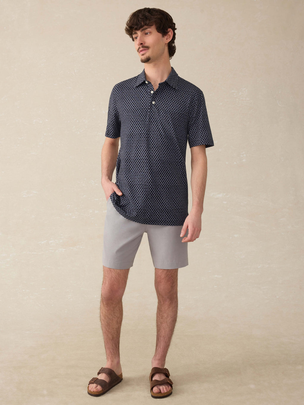 Short-Sleeve Movementâ„?Pique Polo - Midnight Fishscale