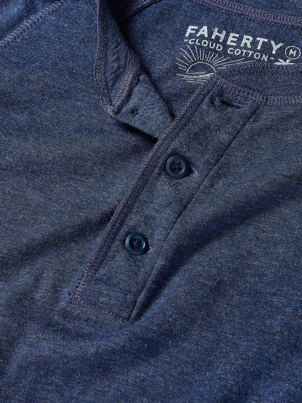 Long-Sleeve Cloud Henley - Baltic Navy Heather