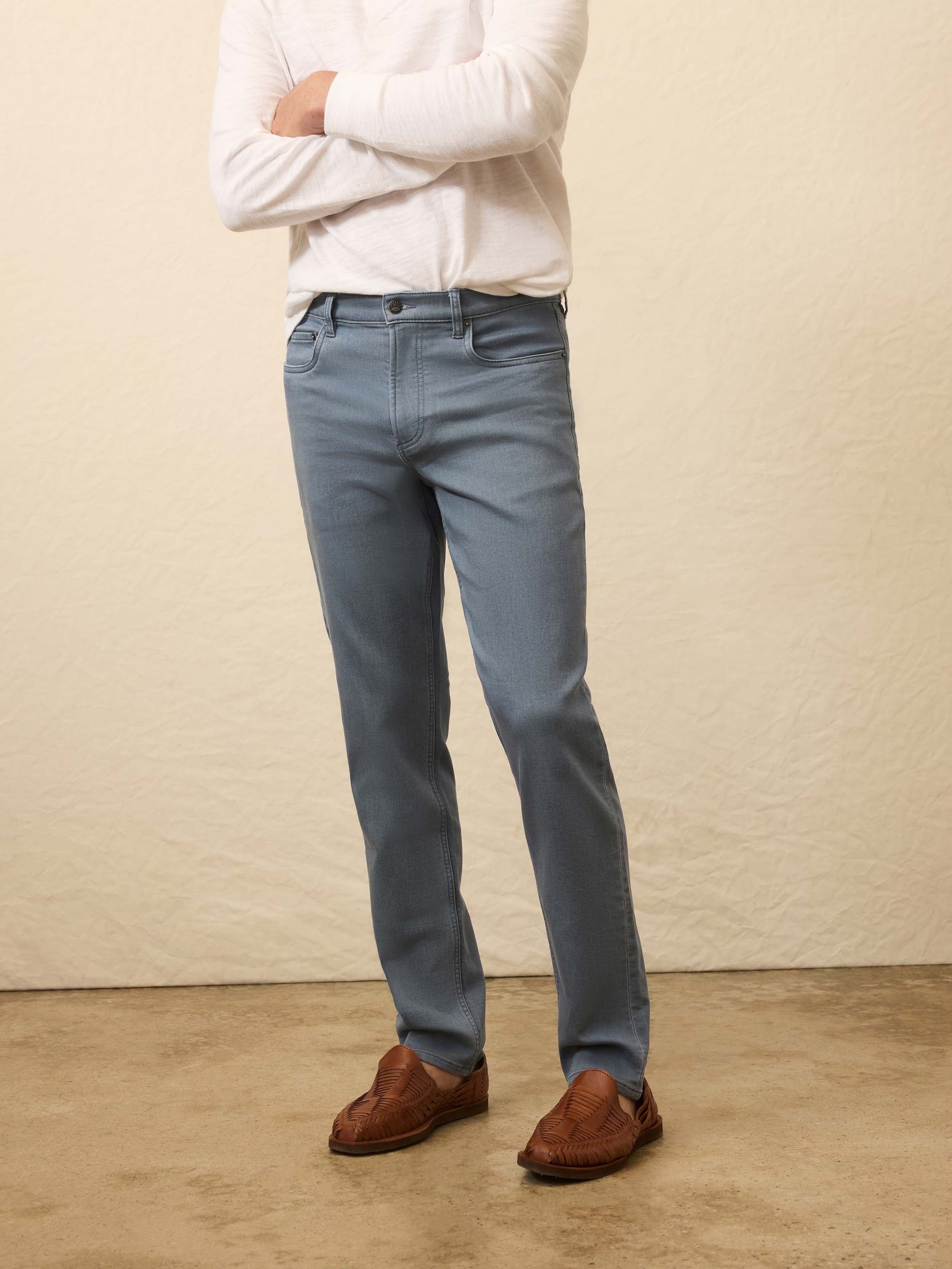 Stretch Terry 5-Pocket Pant - Rocky Blue