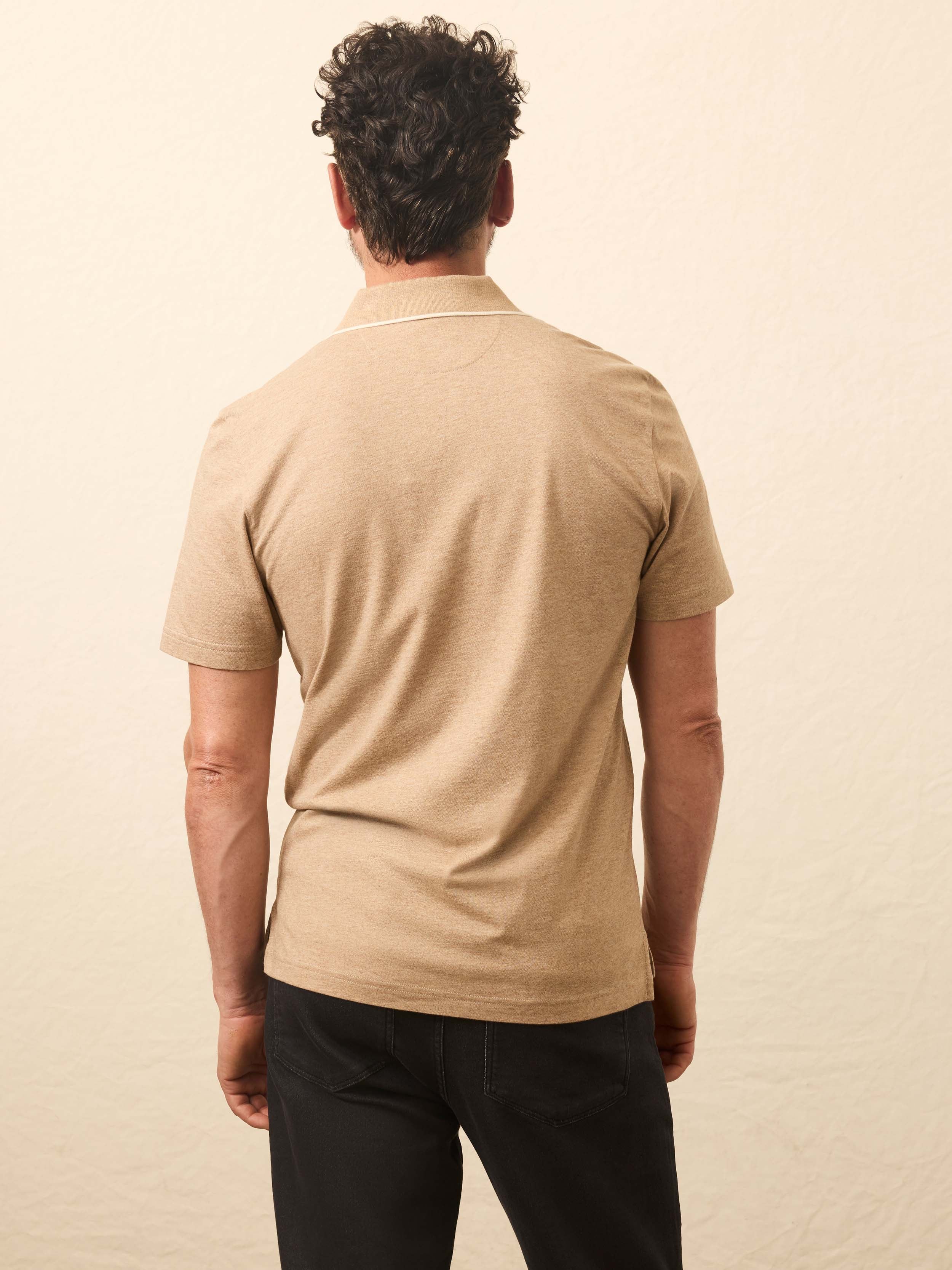 Short-Sleeve Movementâ„?Pique Polo - Driftwood Island Heather