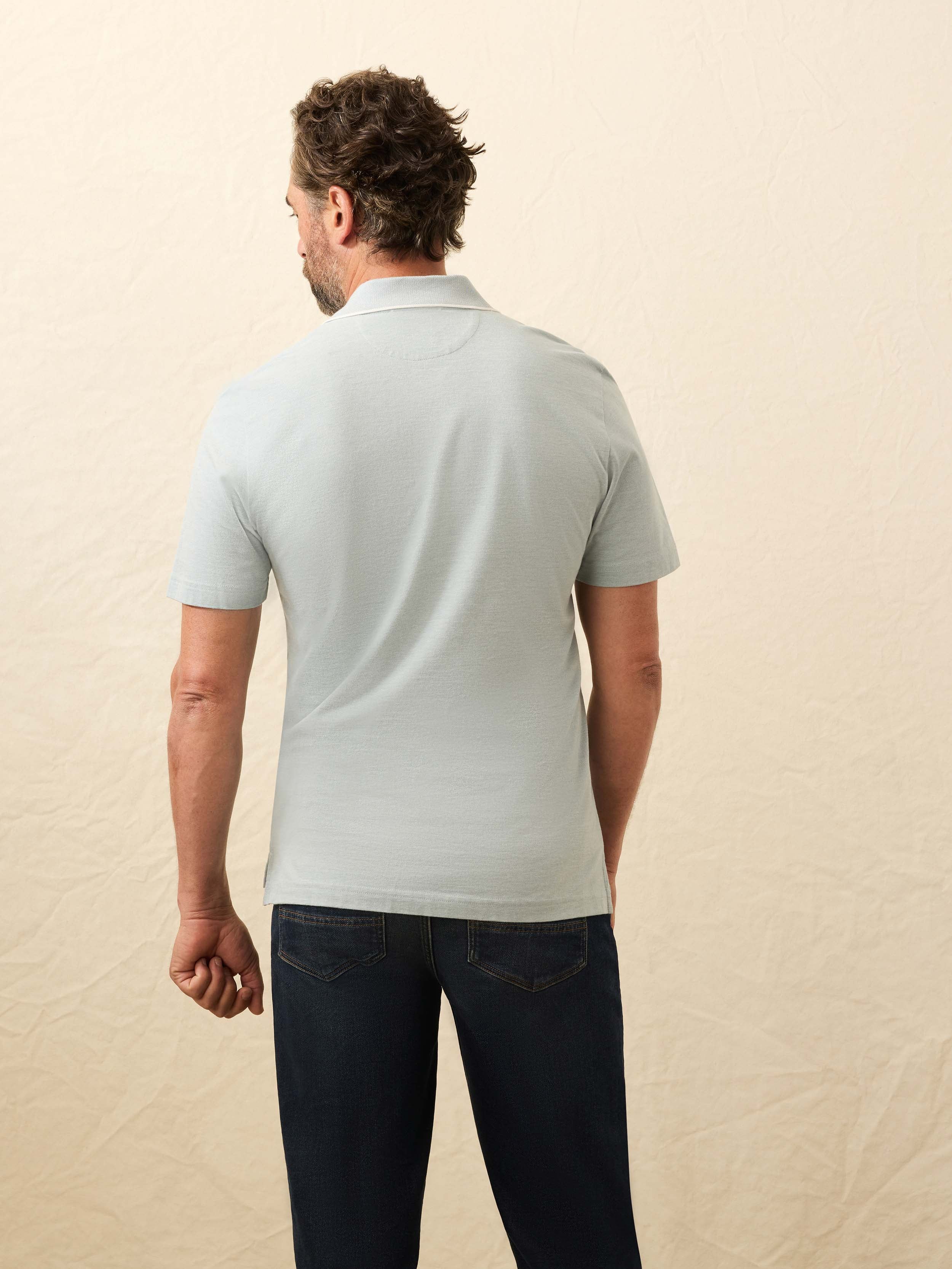 Short-Sleeve Movementâ„?Pique Polo - Huron Blue Melange
