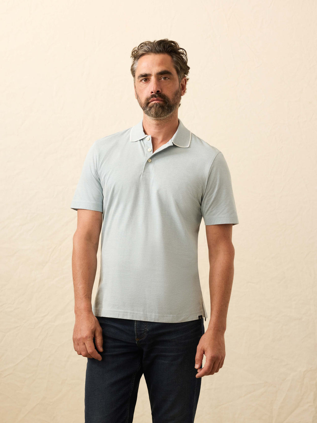 Short-Sleeve Movementâ„?Pique Polo - Huron Blue Melange