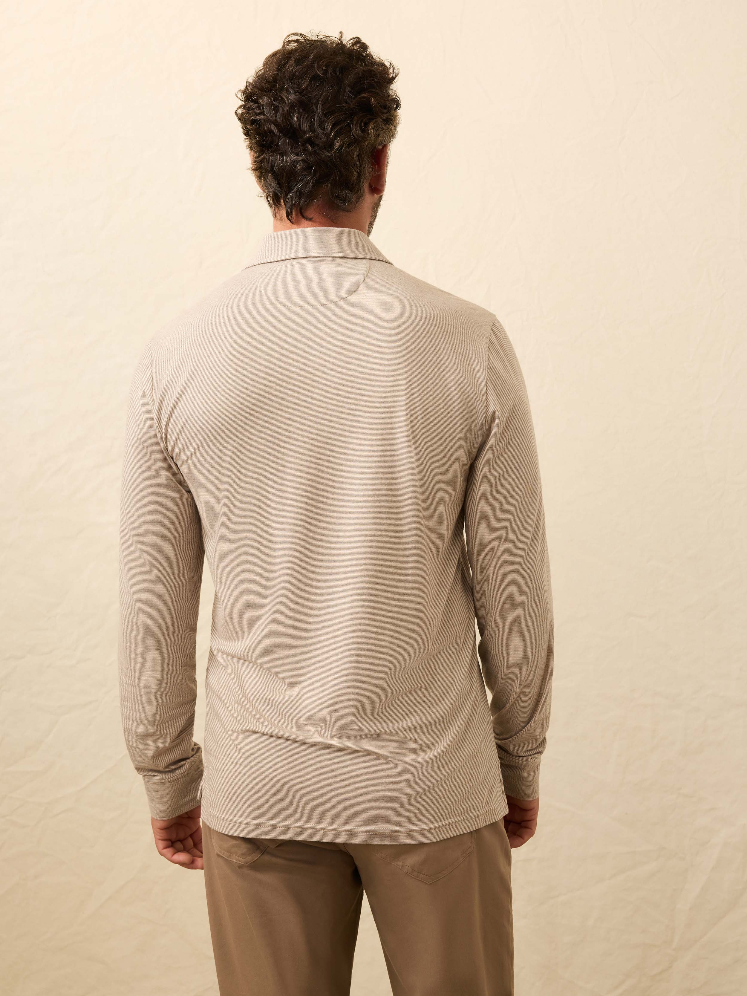 Long-Sleeve Movementâ„?Polo - Mountain Bark Feeder