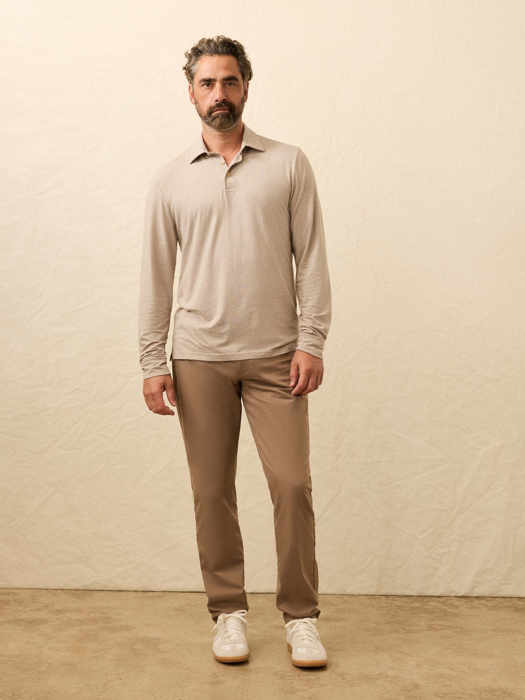 Long-Sleeve Movementâ„?Polo - Mountain Bark Feeder