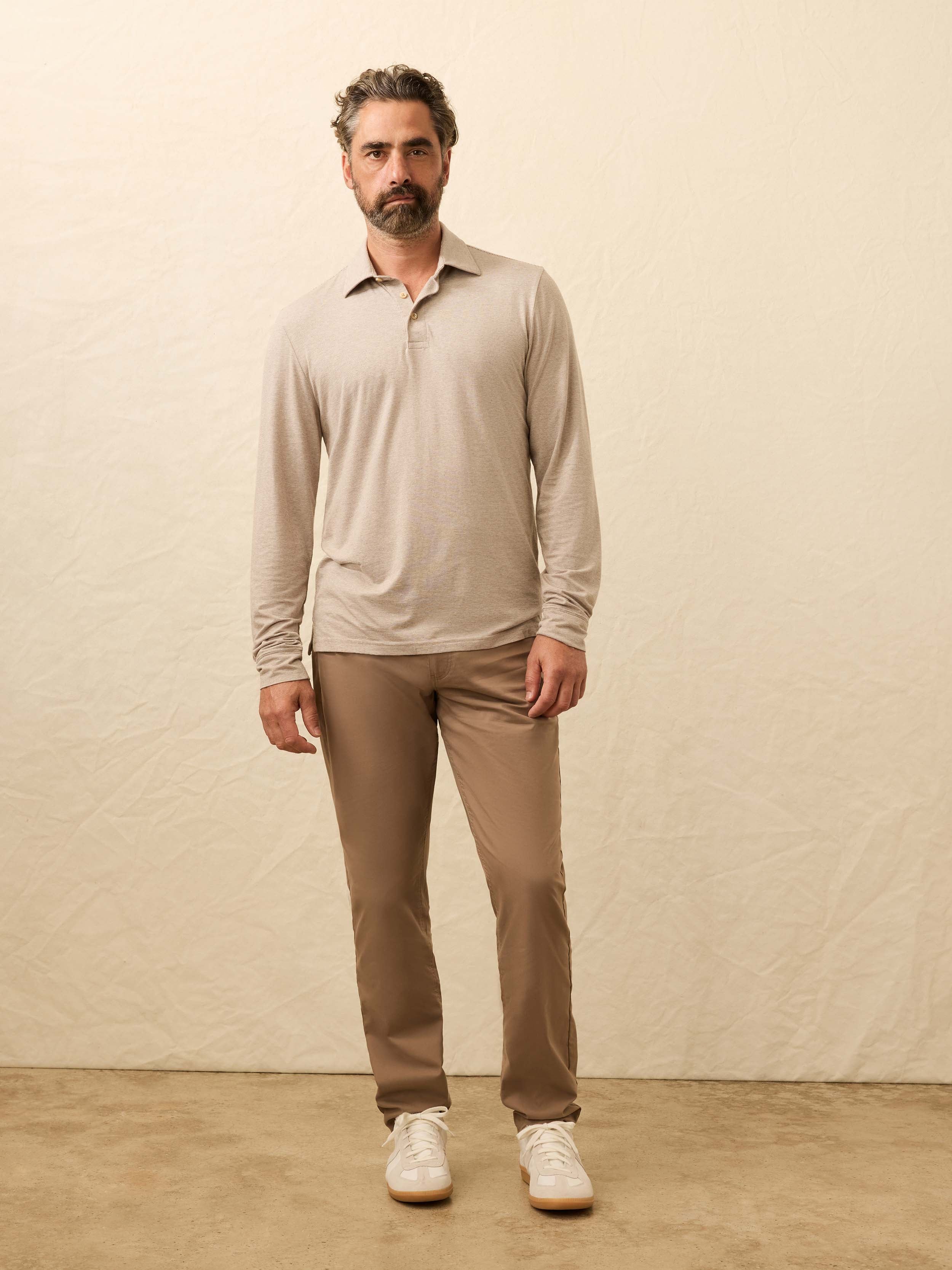 Long-Sleeve Movementâ„?Polo - Mountain Bark Feeder