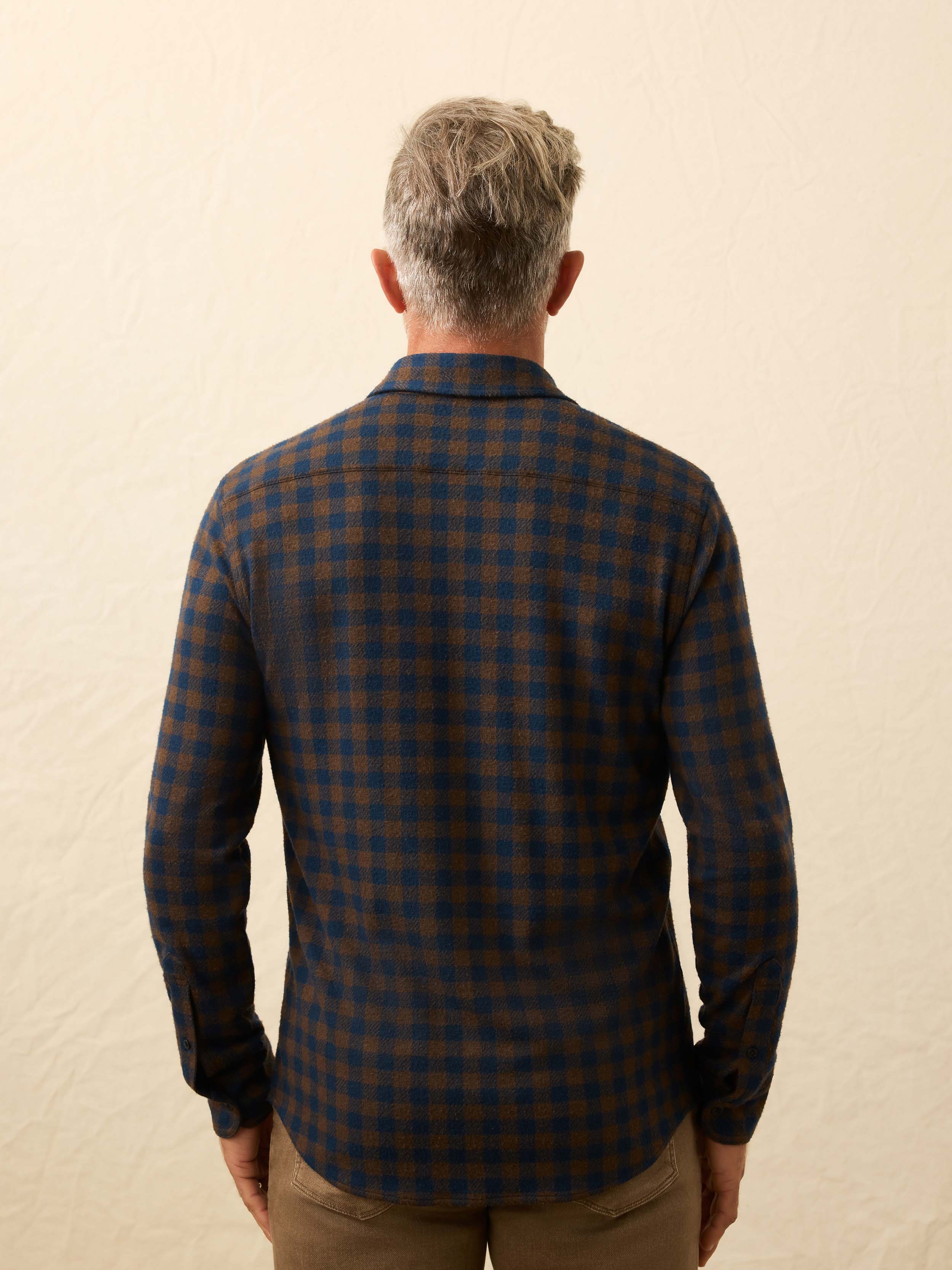 Legendâ„?Sweater Shirt - Navy Woodland Check