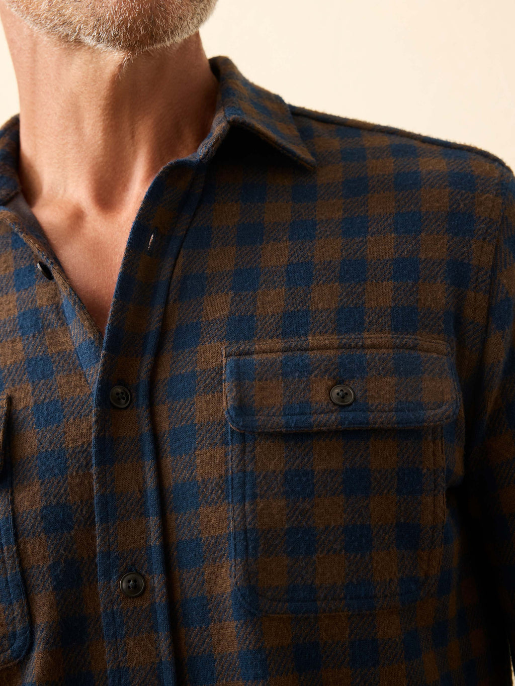 Legendâ„?Sweater Shirt - Navy Woodland Check