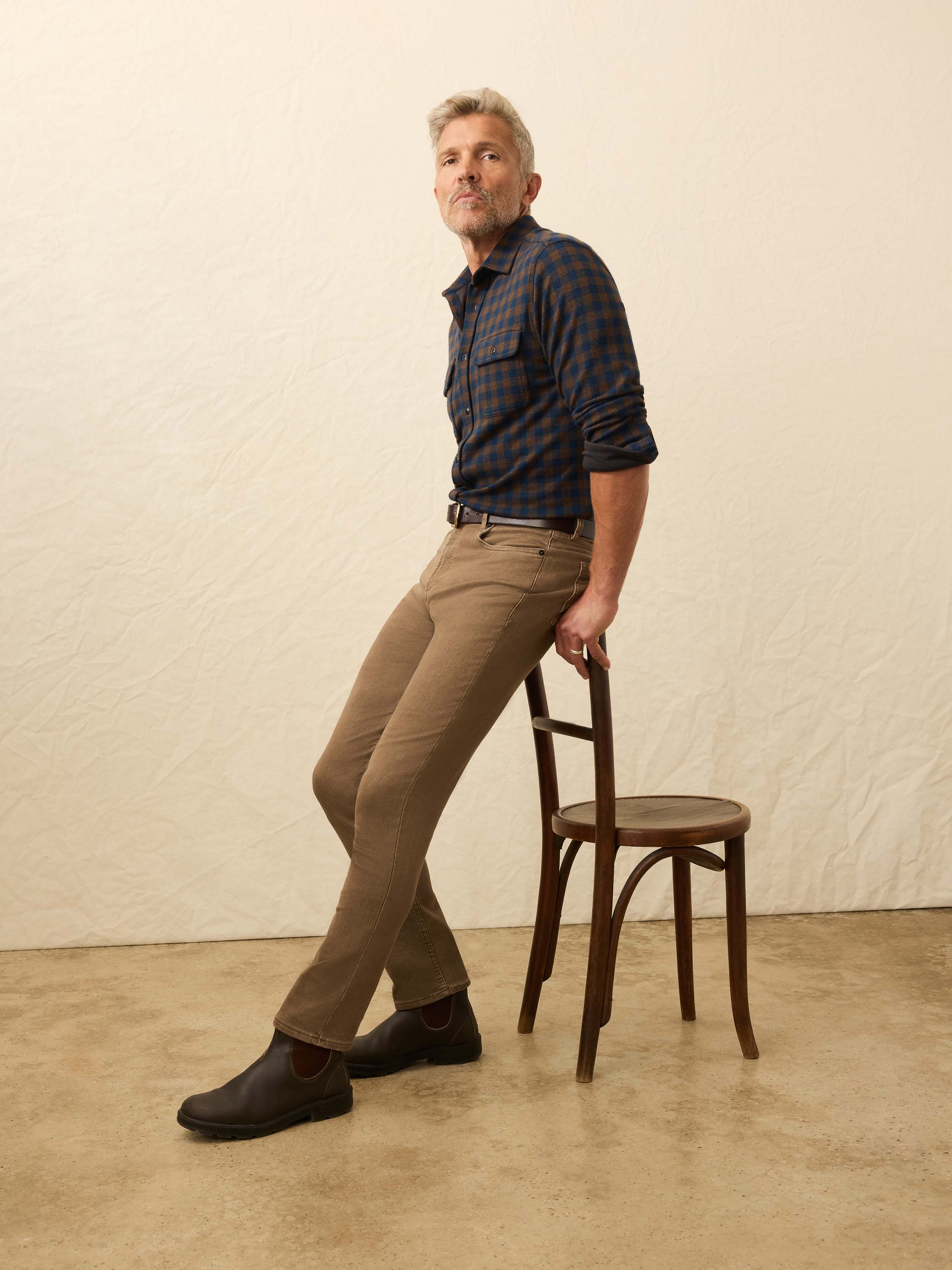 Legendâ„?Sweater Shirt - Navy Woodland Check