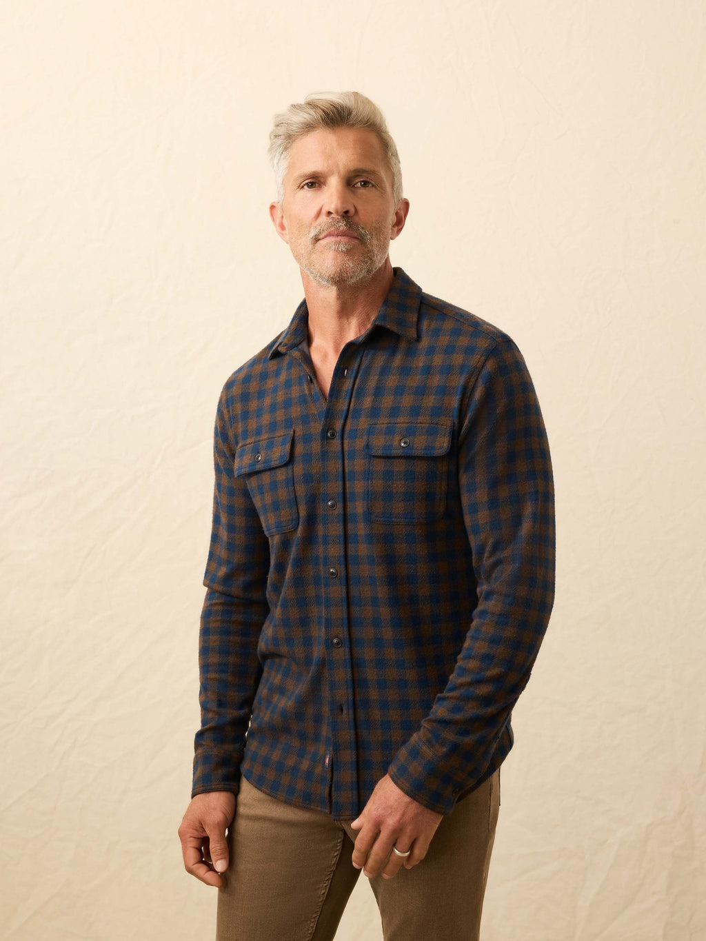 Legendâ„?Sweater Shirt - Navy Woodland Check