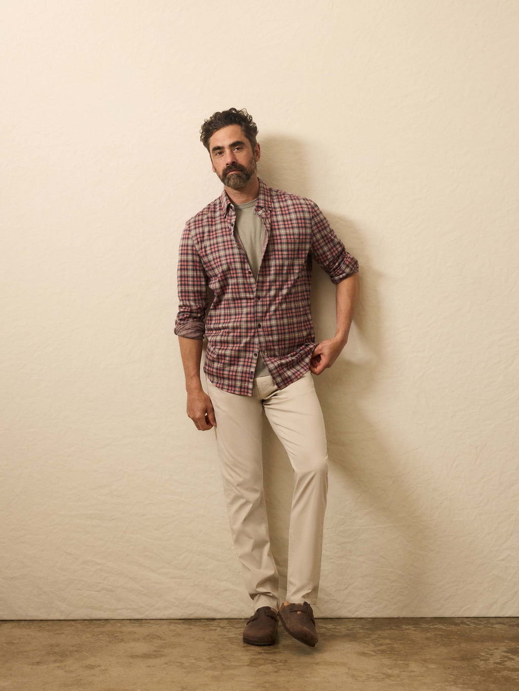 Coastline Knit Shirt - Redstone Forest Plaid