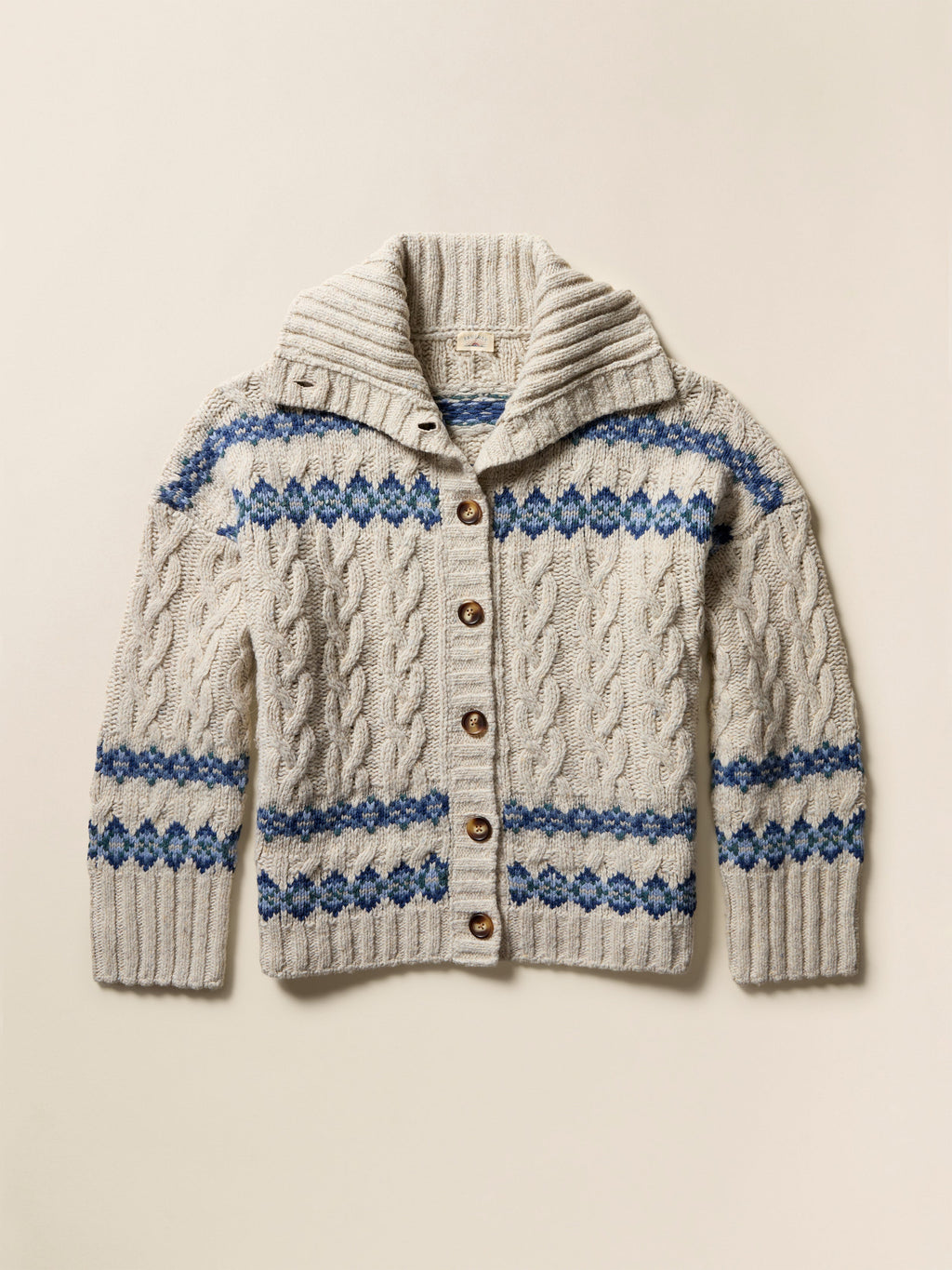 Highland Fairisle Cardigan - Lakeside Fairisle Snow