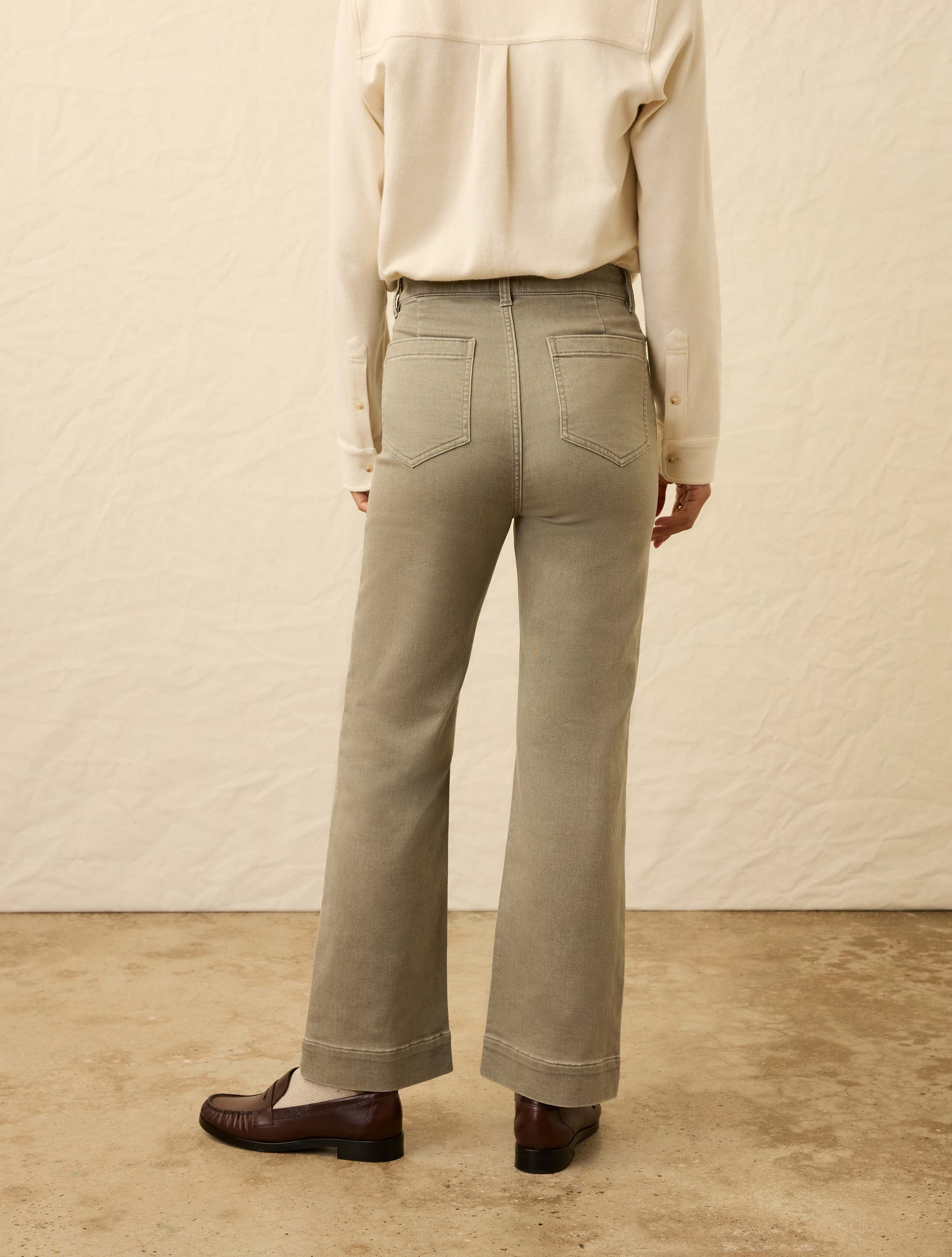 Stretch Terry Patch Pocket Ankle Pant - Coastal Sage