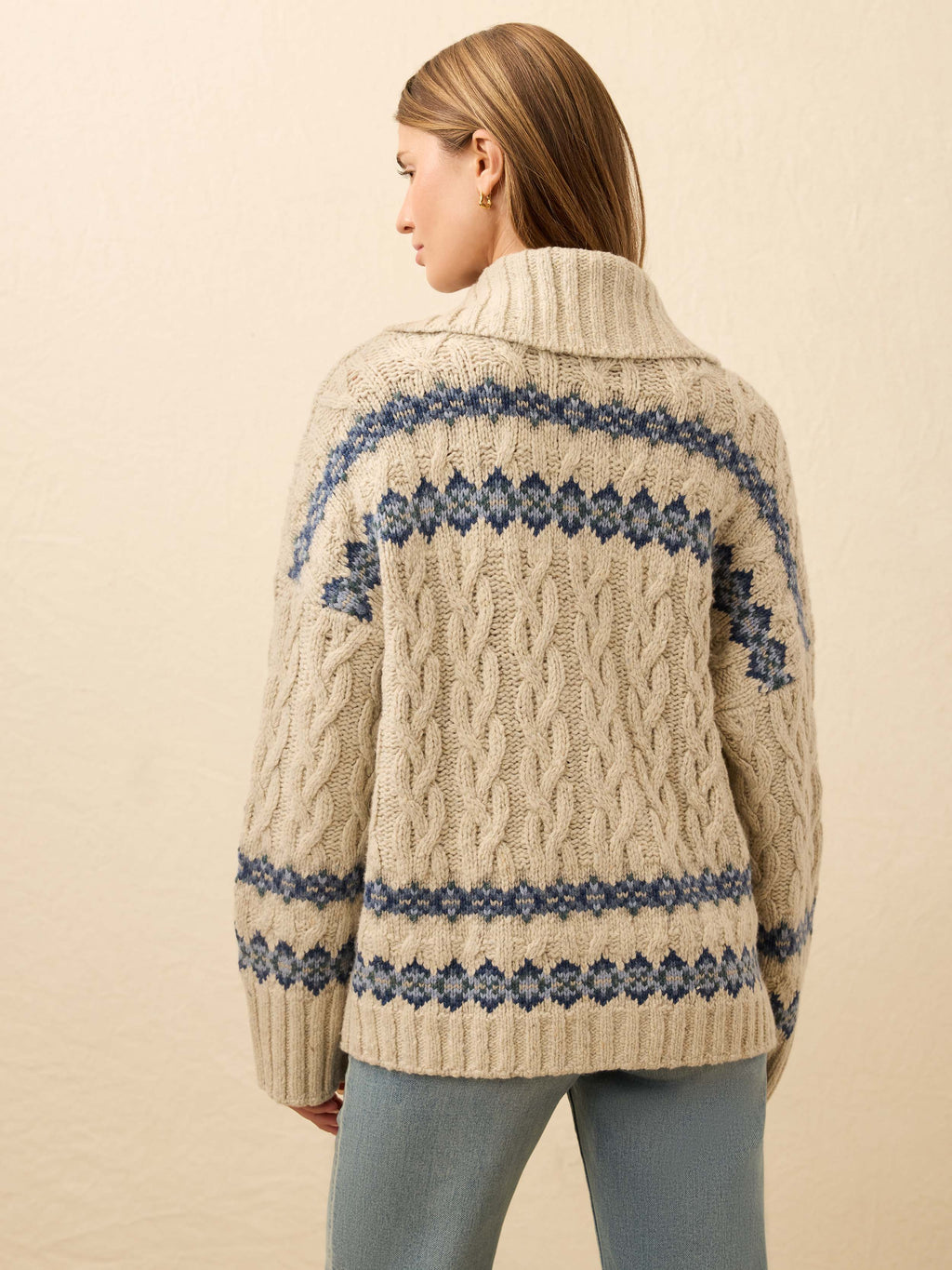 Highland Fairisle Cardigan - Lakeside Fairisle Snow