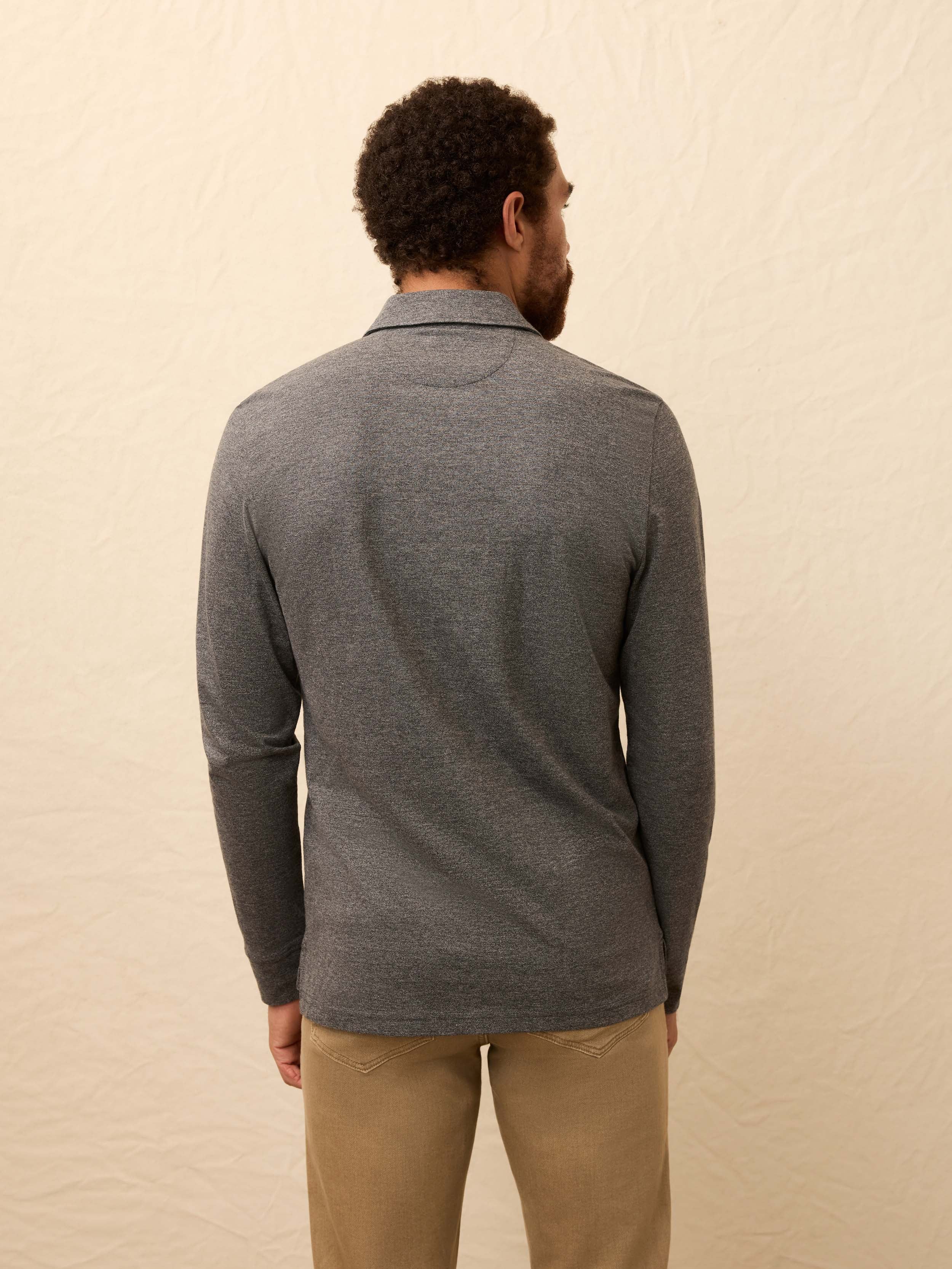 Long-Sleeve Movementâ„?Pique Polo - Dusty Iron Heather