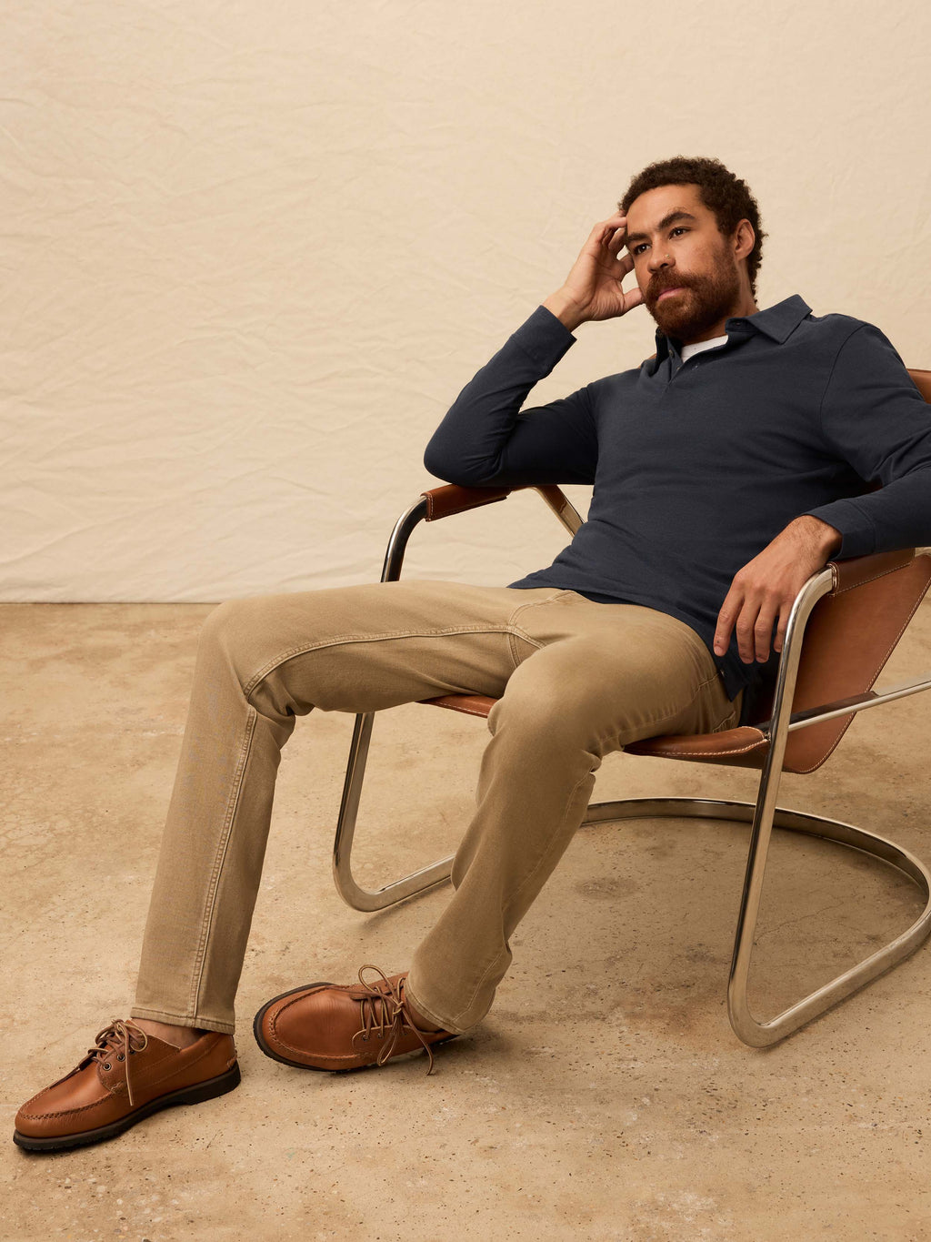 Long-Sleeve Movementâ„?Pique Polo - Harbor Night Heather