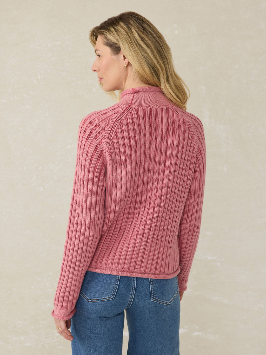 Sunwashed Rollneck Sweater - Baroque Rose