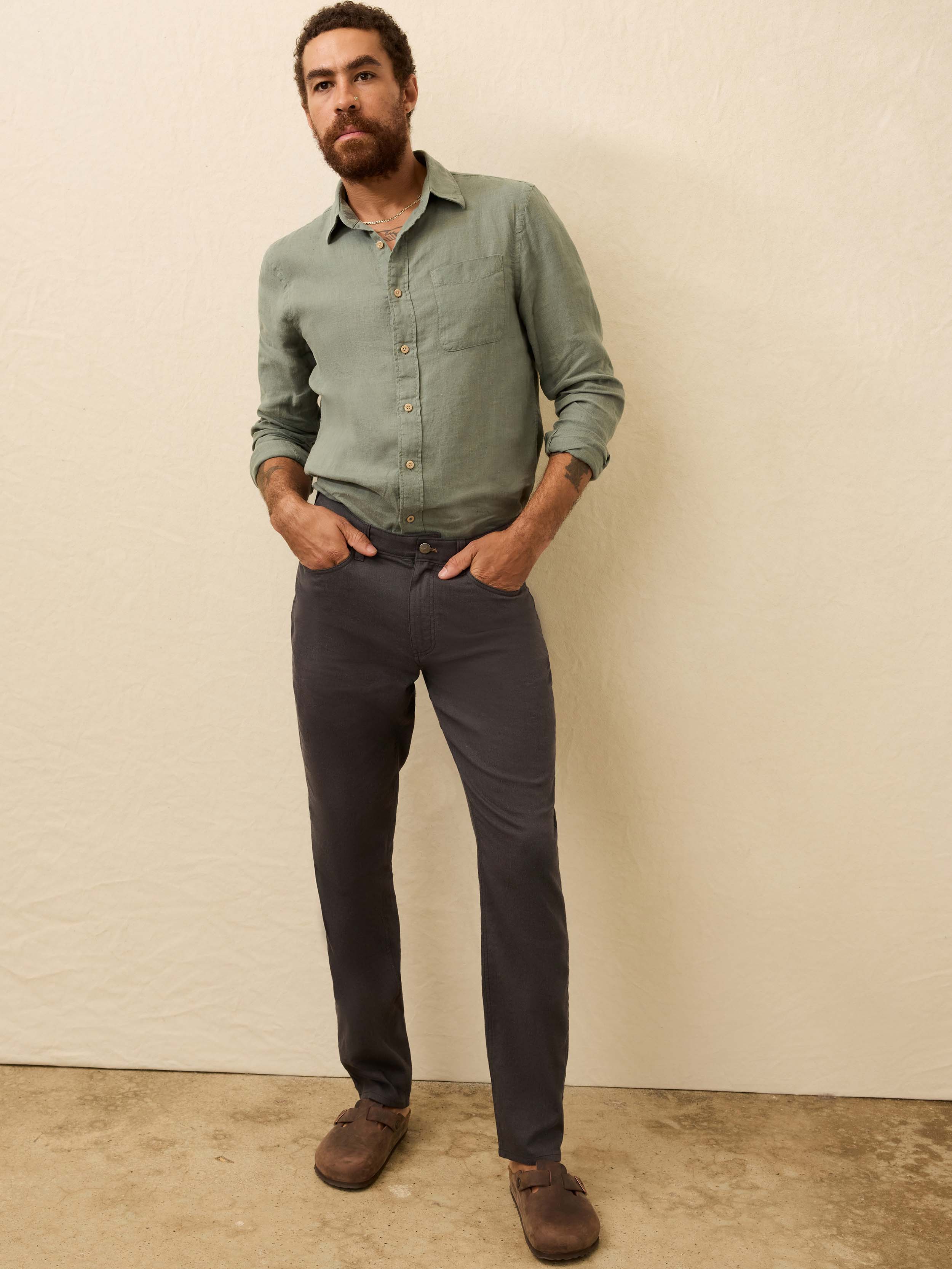 Movementâ„?Linen 5-Pocket Pant - Washed Black