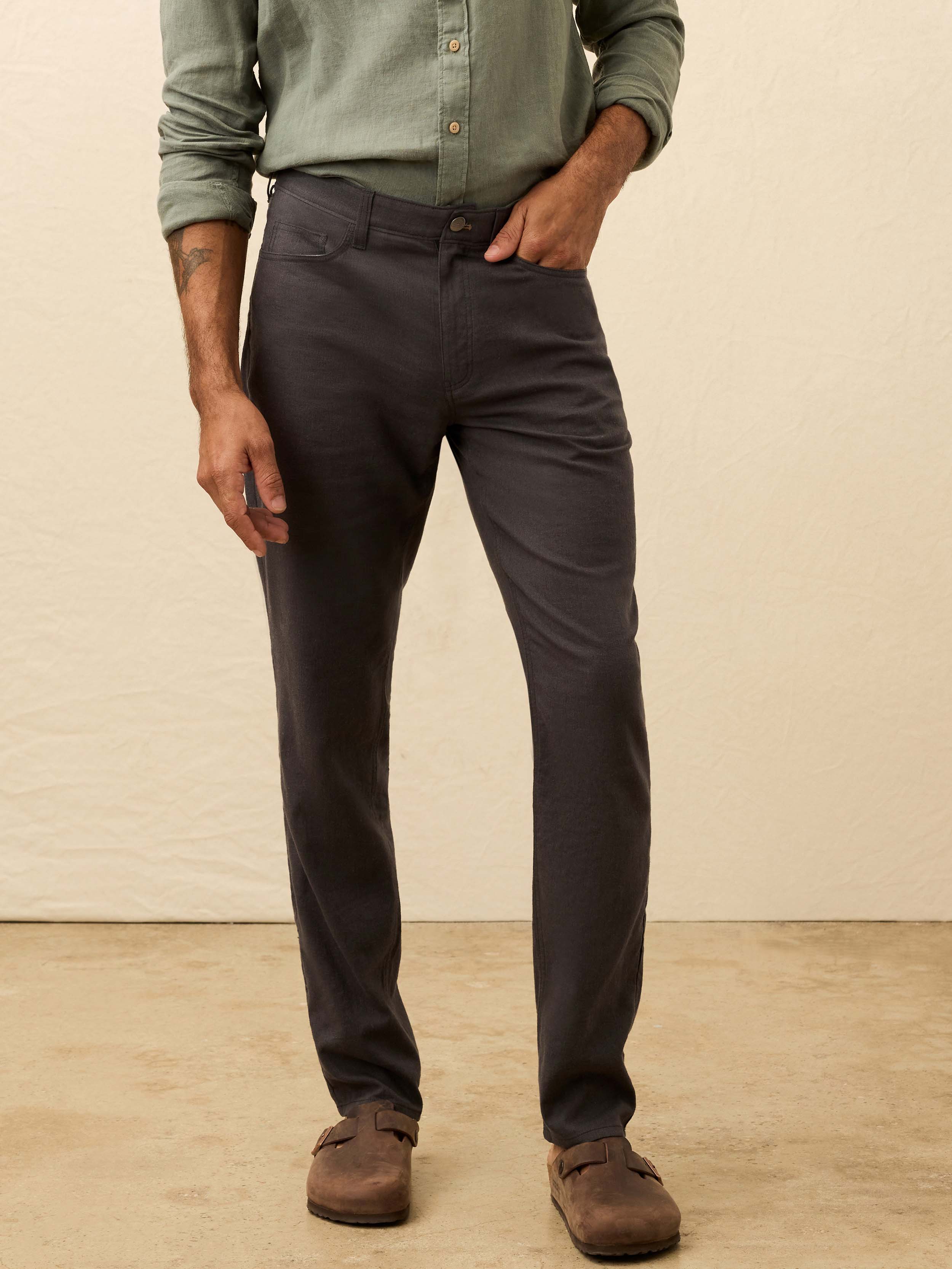Movementâ„?Linen 5-Pocket Pant - Washed Black