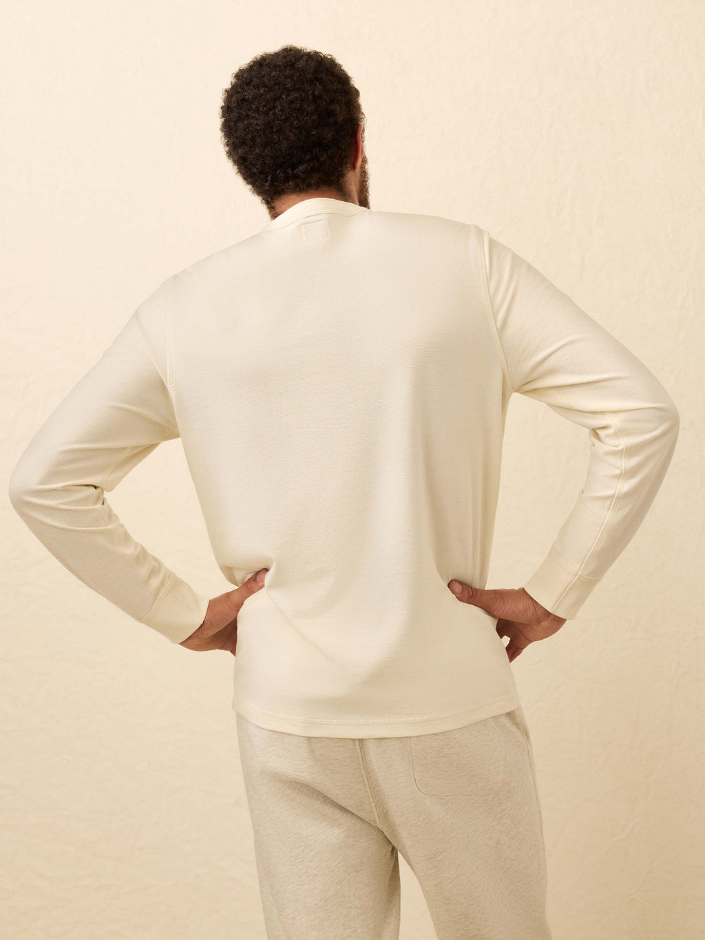 Long-Sleeve Waffle Henley - Snow