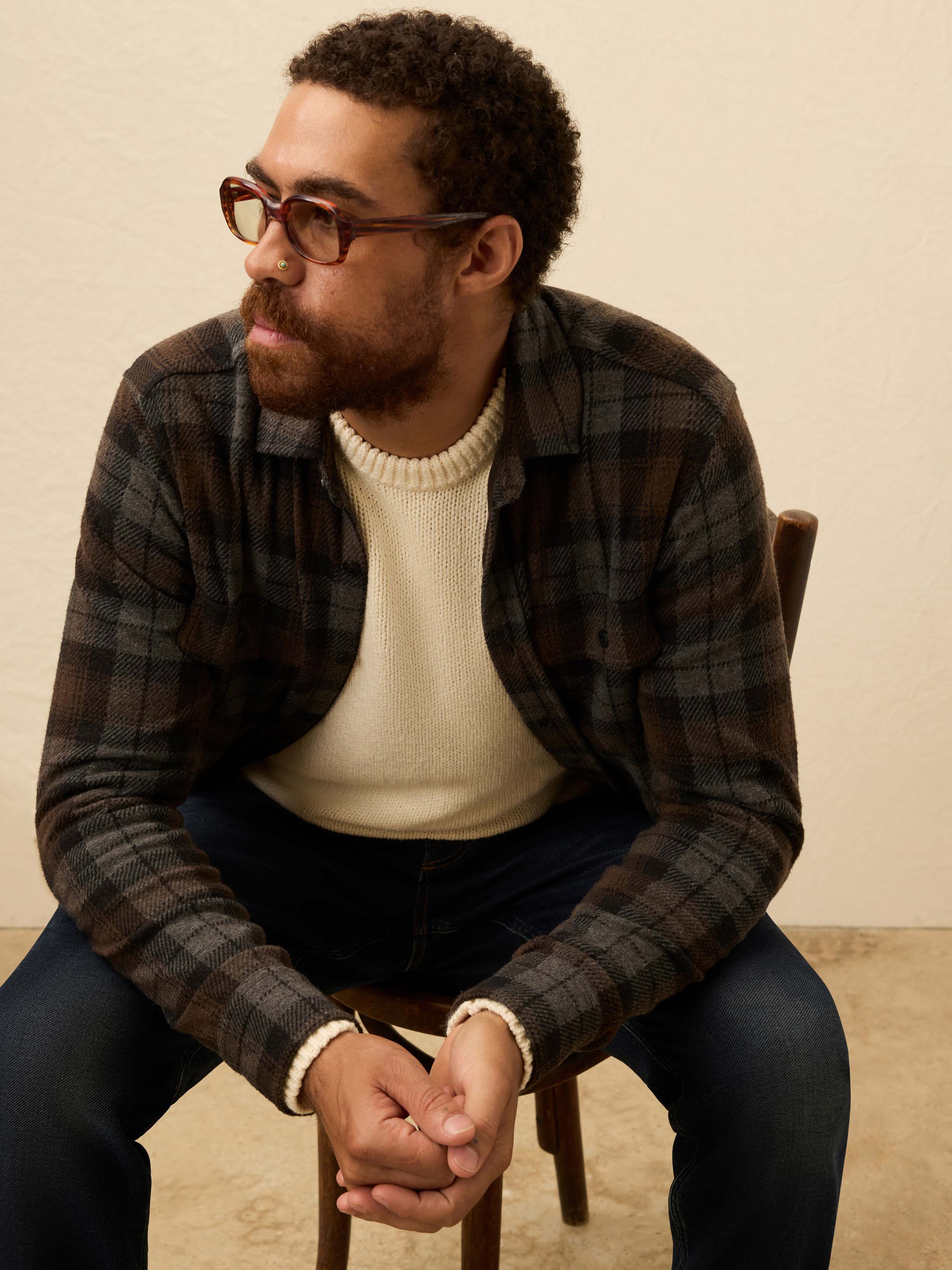 Legendâ„?Sweater Shirt - Grey Woods Plaid
