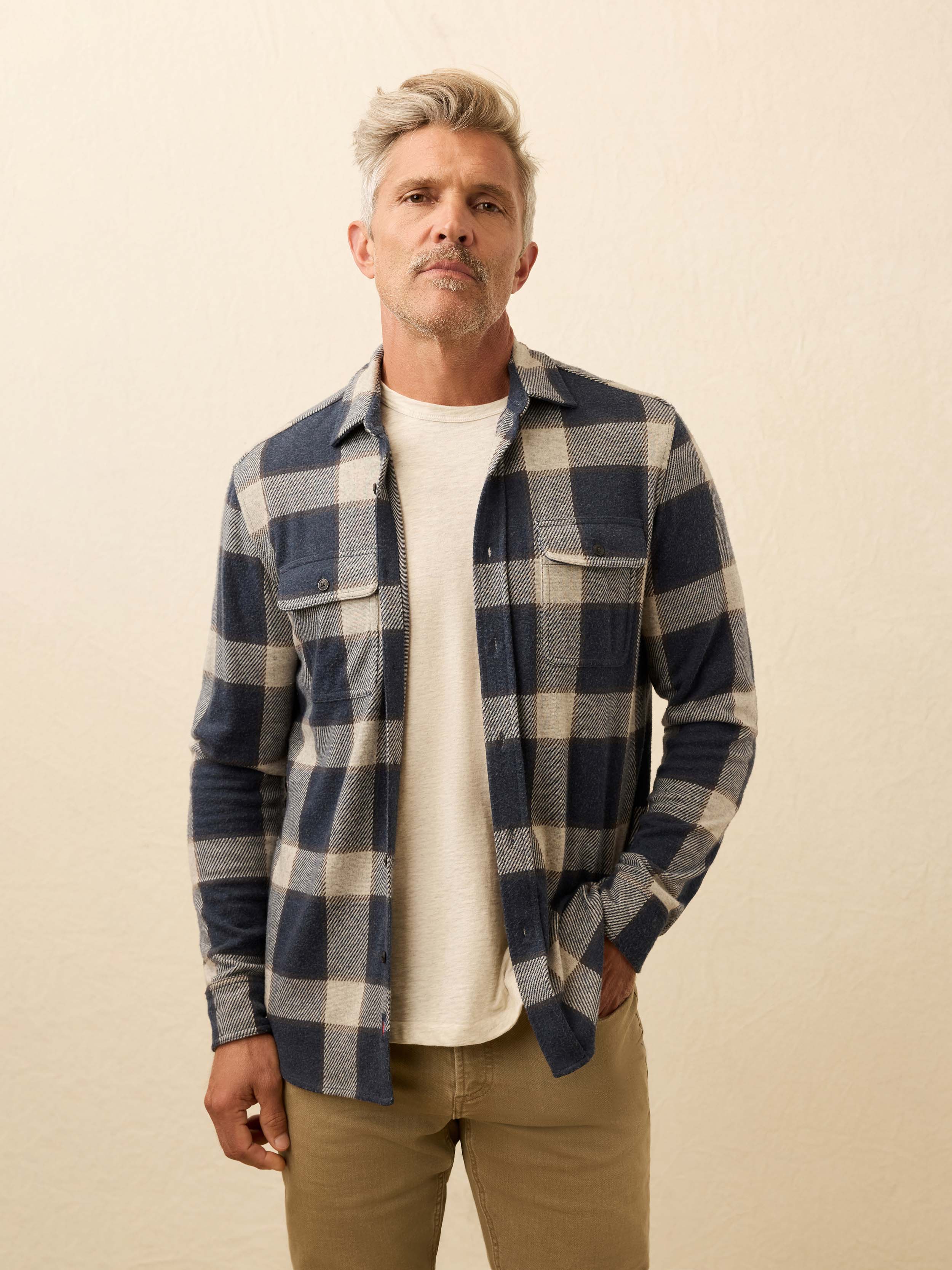 Legendâ„?Sweater Shirt - Navy Cloud Plaid