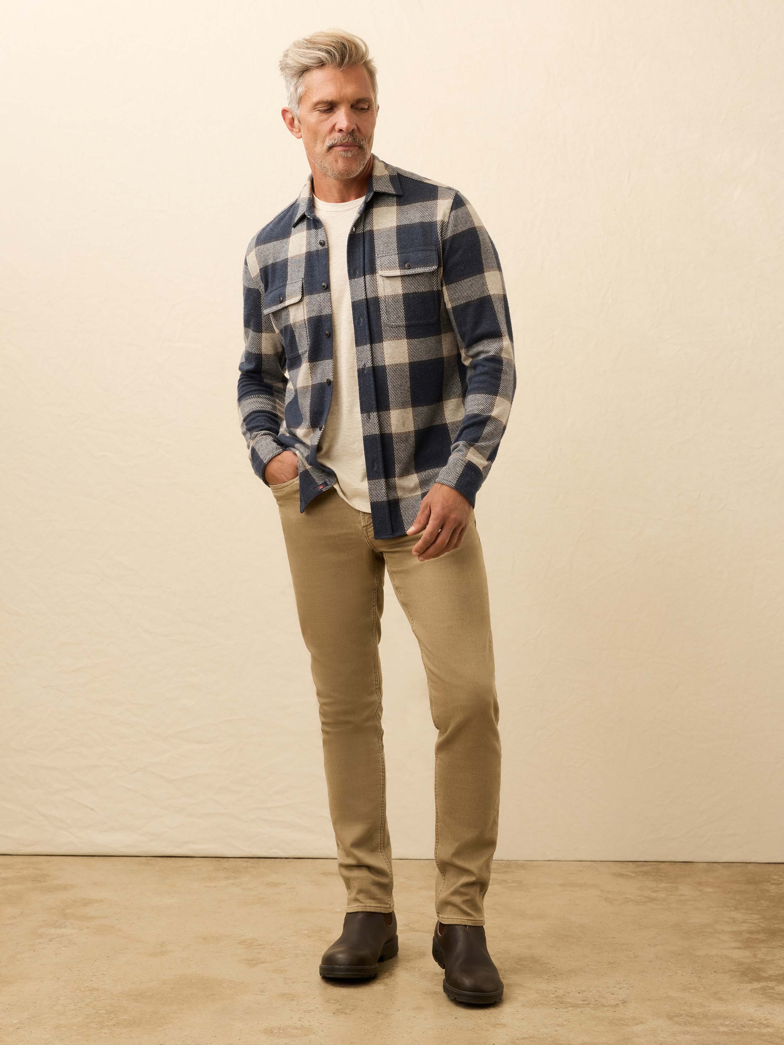 Legendâ„?Sweater Shirt - Navy Cloud Plaid