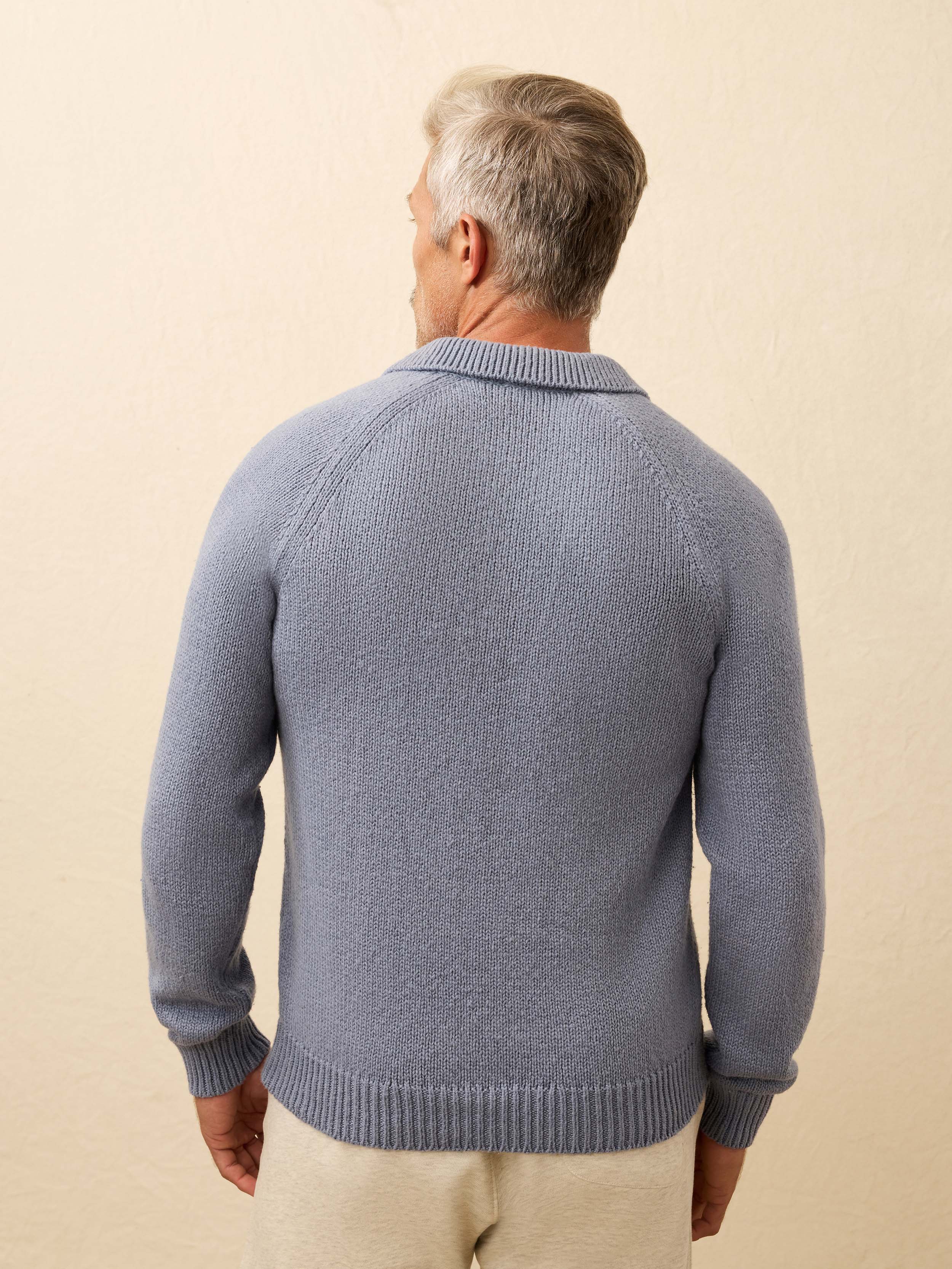 Heirloom Long-Sleeve Sweater Polo - Flint