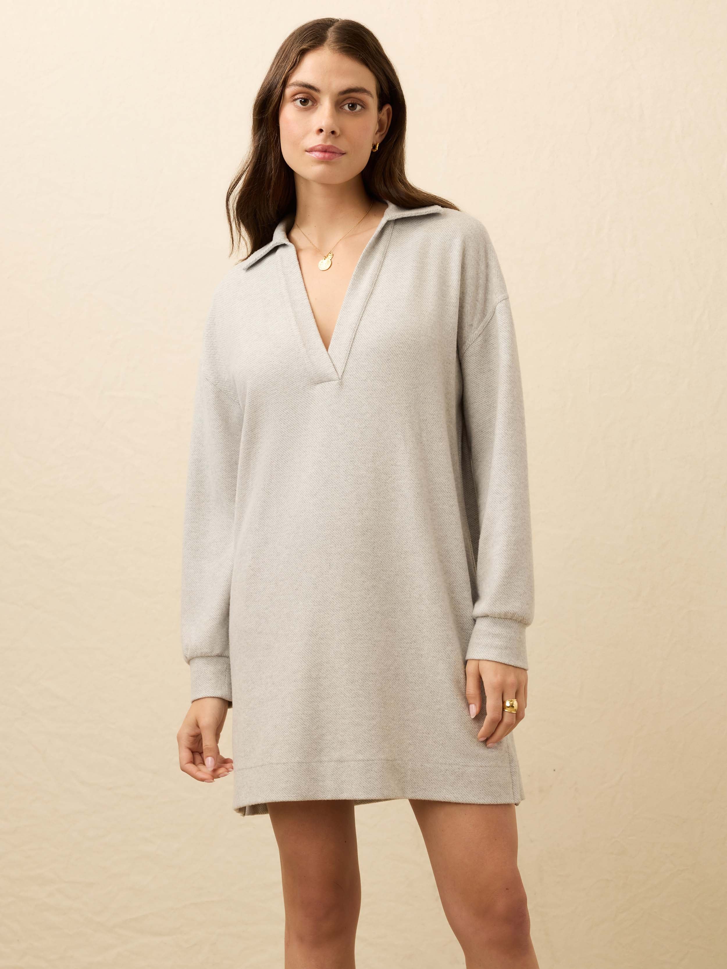 Legend Sweater Hudson Dress - Light Heather Grey