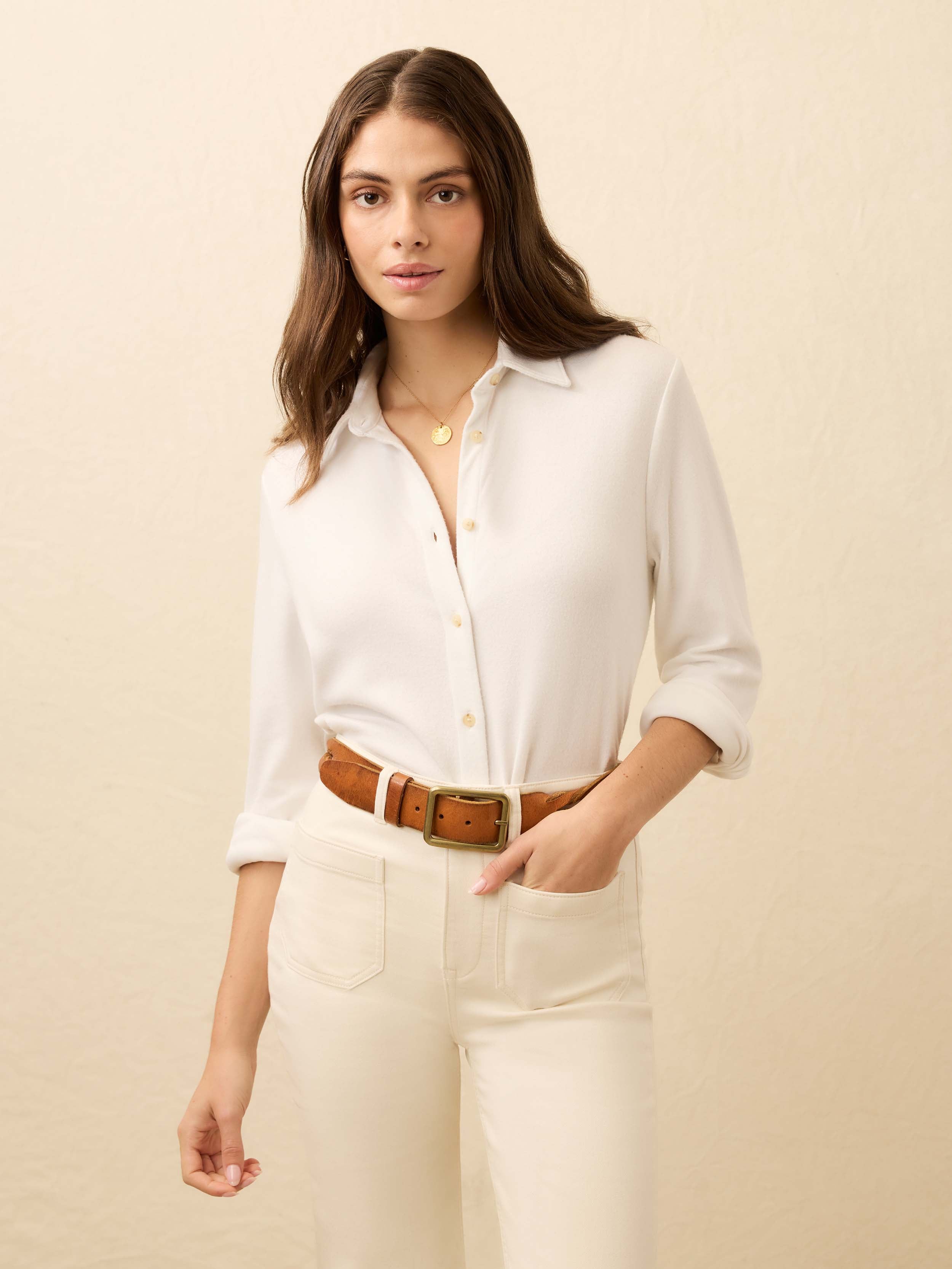 Legendâ„?Sweater Classic Shirt - Pure White Twill