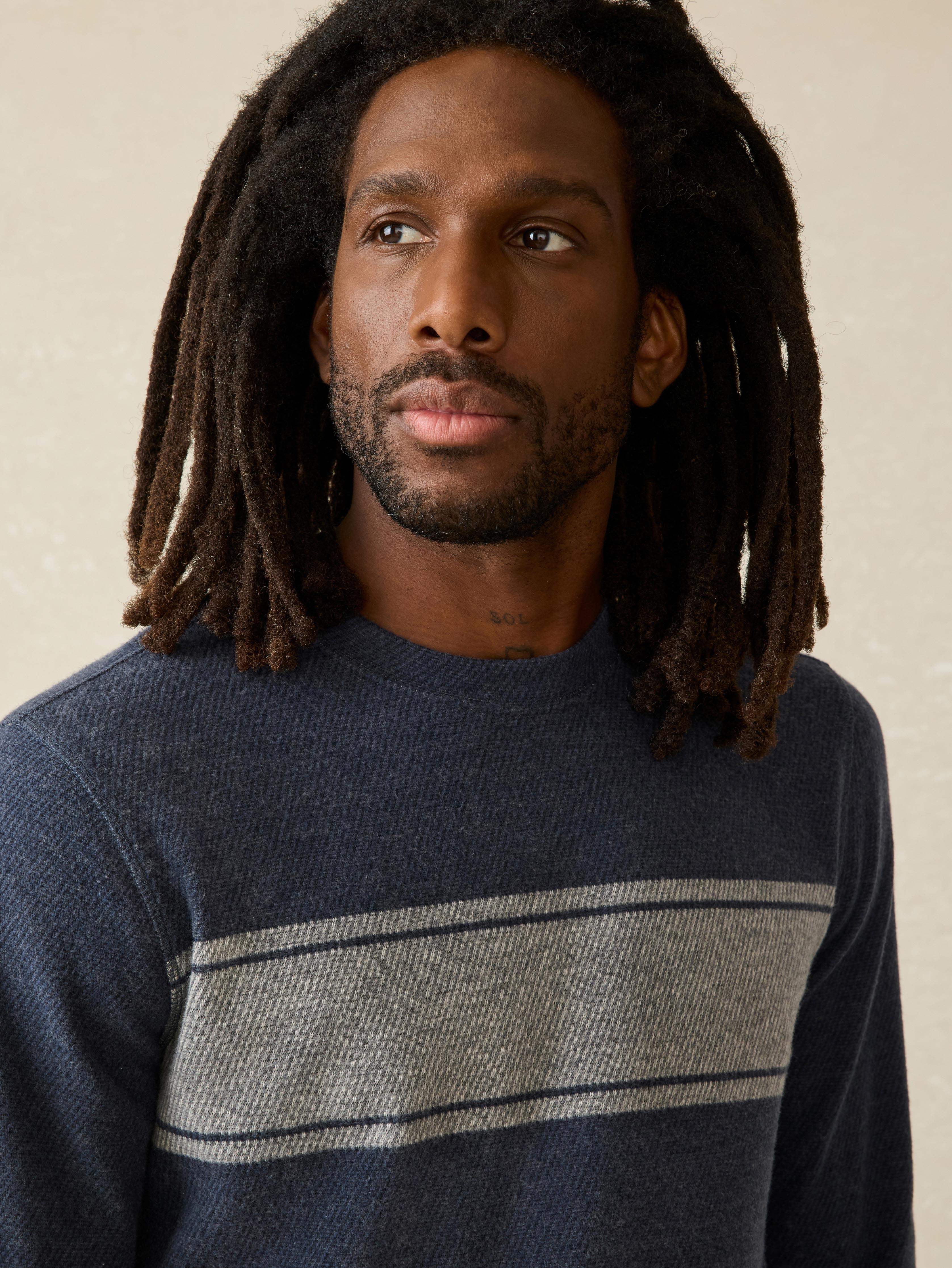 Legendâ„?Surf Stripe Sweater Crew - Brighton Navy Surf Stripe