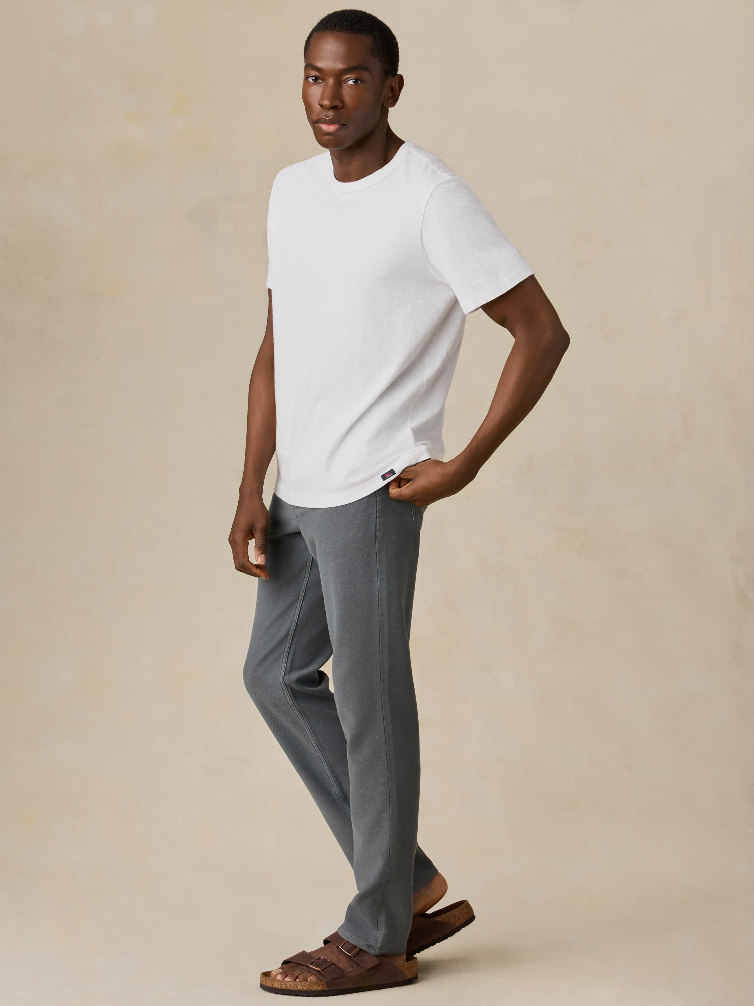 Stretch Terry 5-Pocket Pant - Slate
