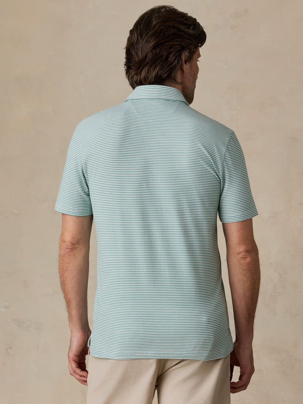 Short-Sleeve Movementâ„?Polo - Ivory Spring Stripe