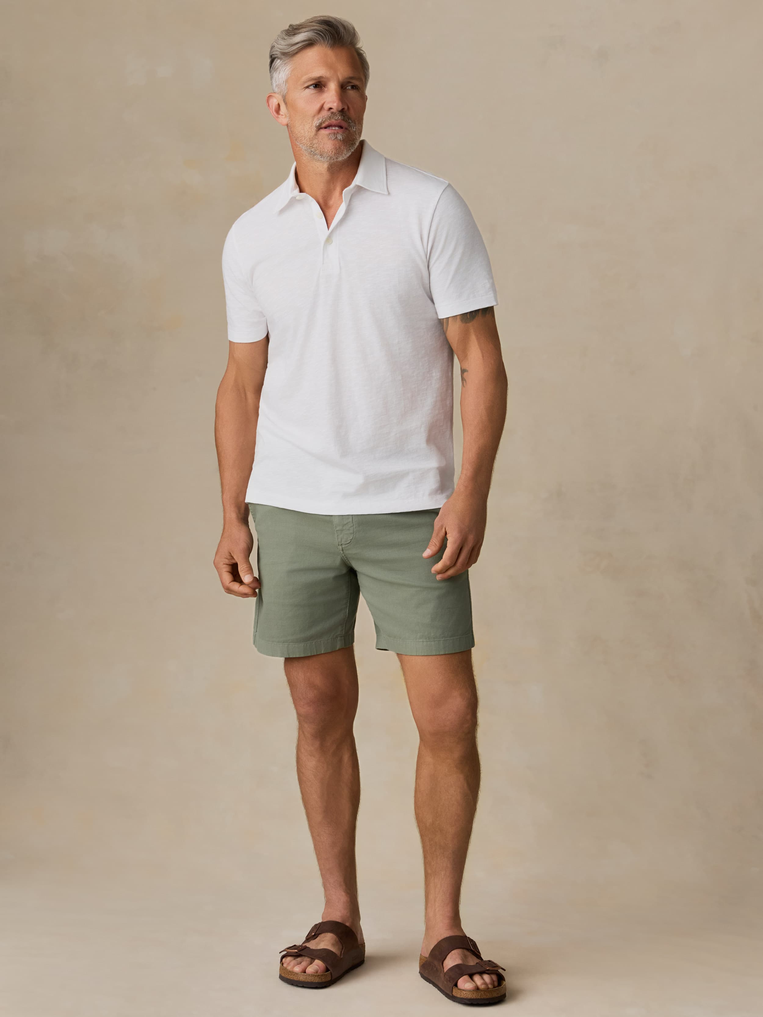 Sunwashed T-Shirt Polo - White