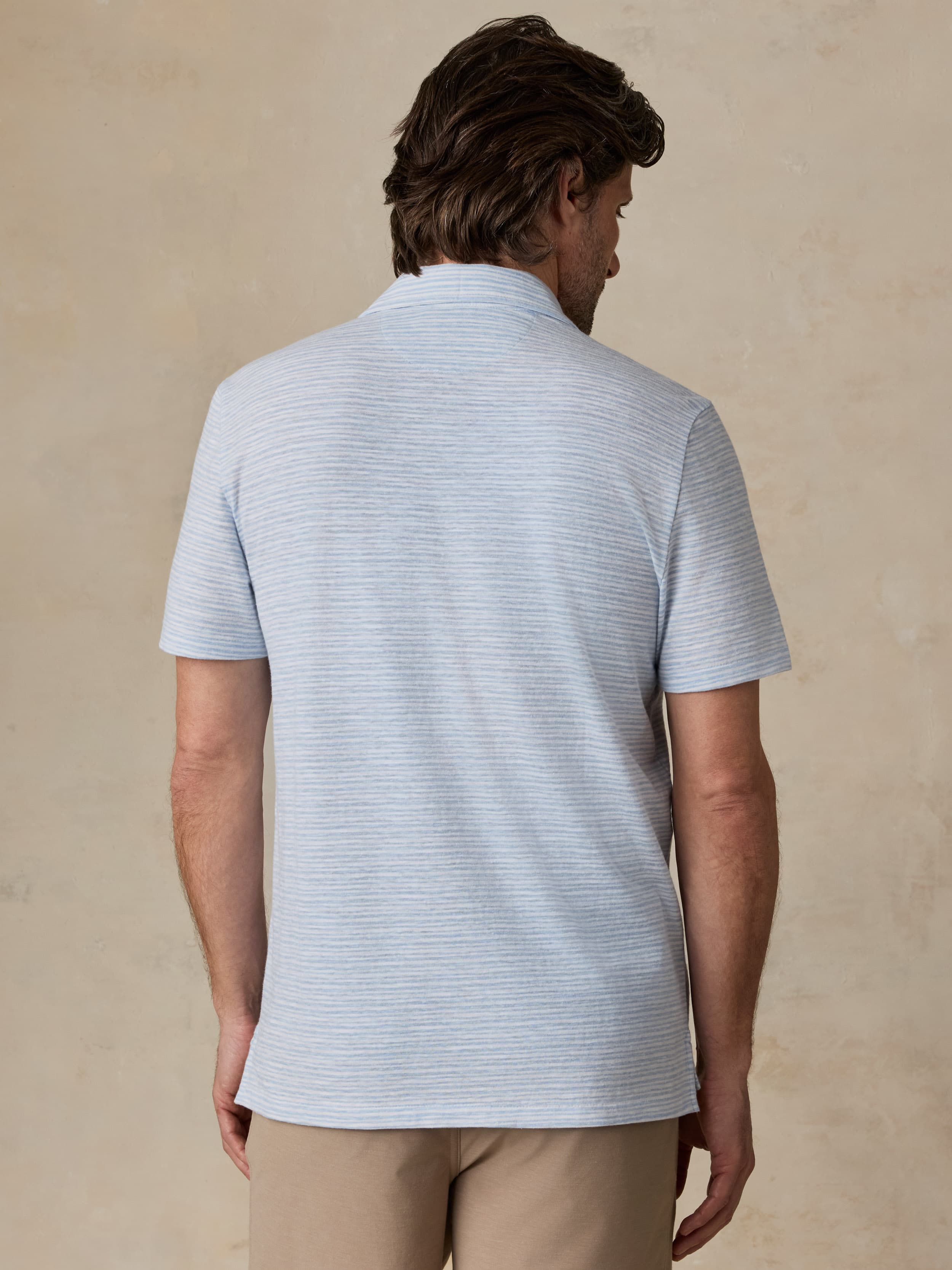Short-Sleeve Breeze Polo - Blue Wake Stripe