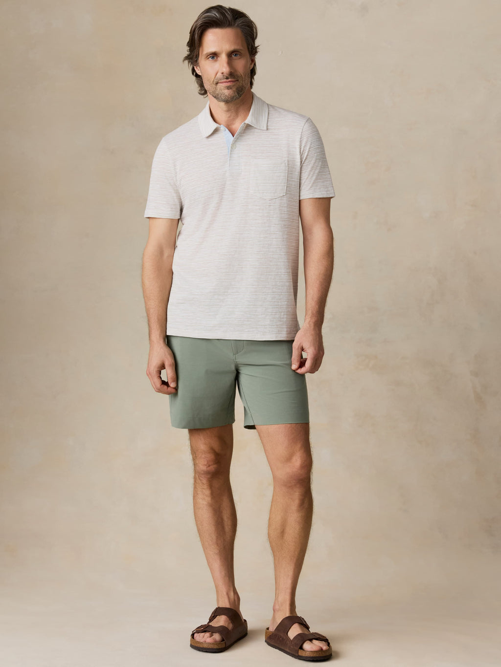 Short-Sleeve Breeze Polo - Desert Wake Stripe