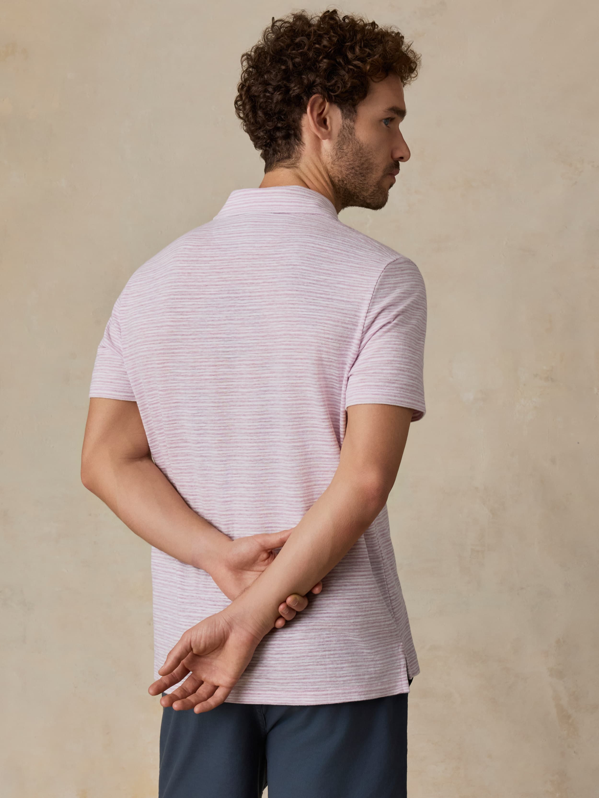 Short-Sleeve Breeze Polo - Orchid Wake Stripe