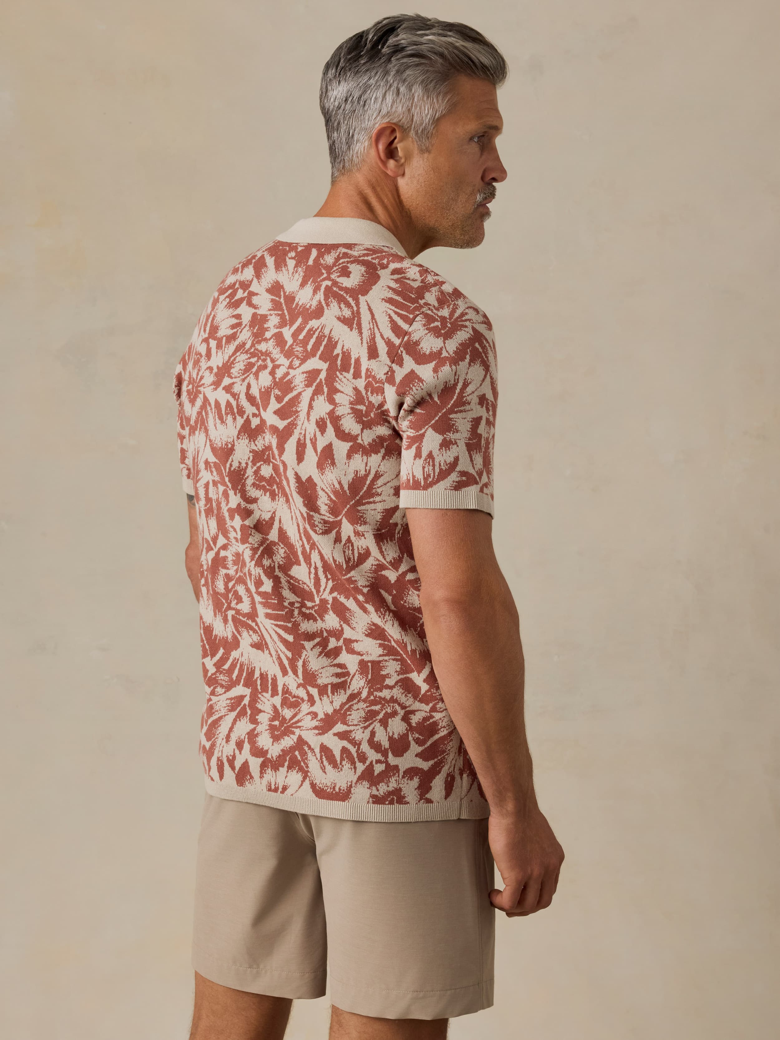 Short-Sleeve Sweater Shirt - Sienna Sky Tropical