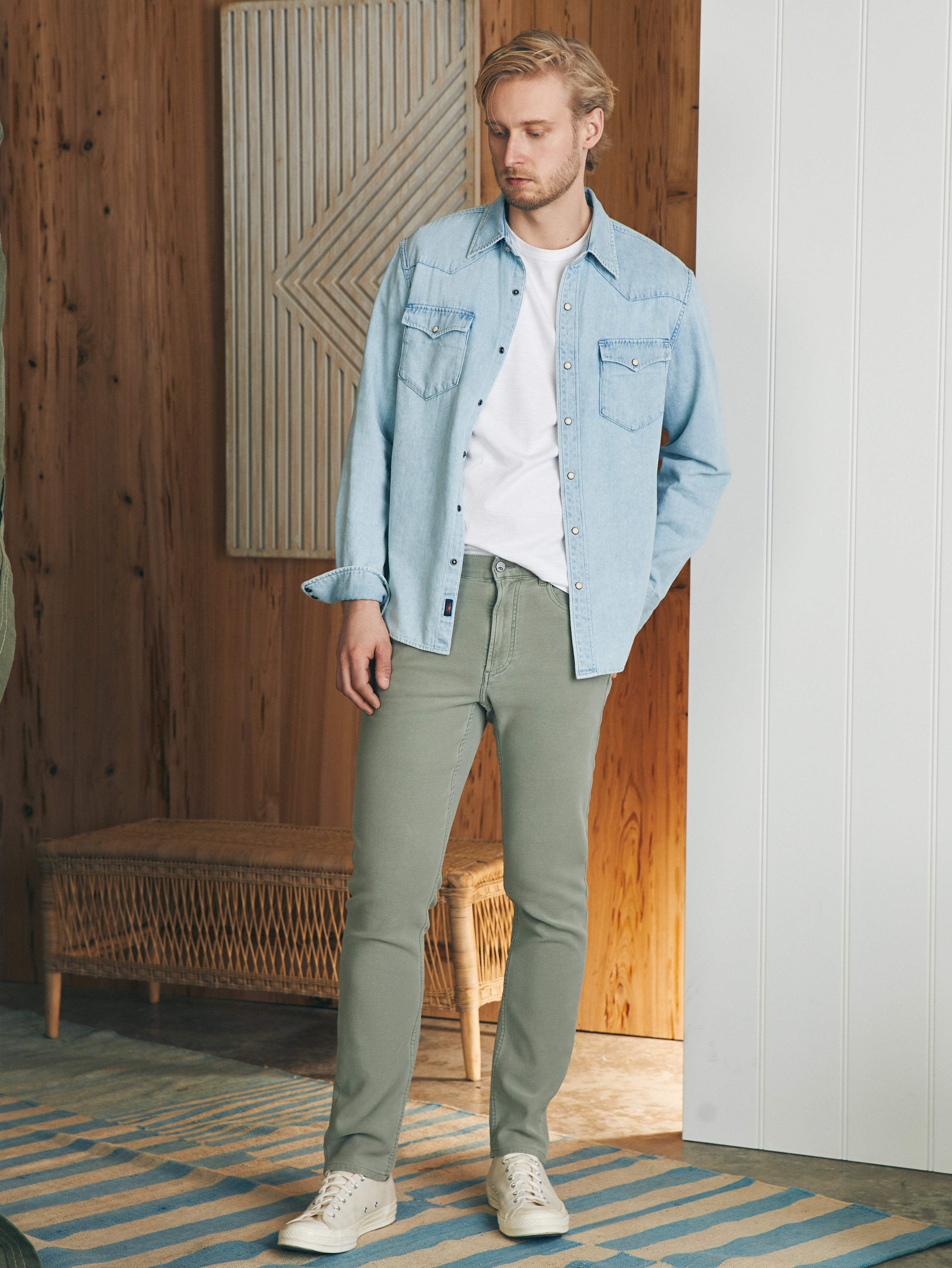 Stretch Terry 5-Pocket (32") - Faded Olive