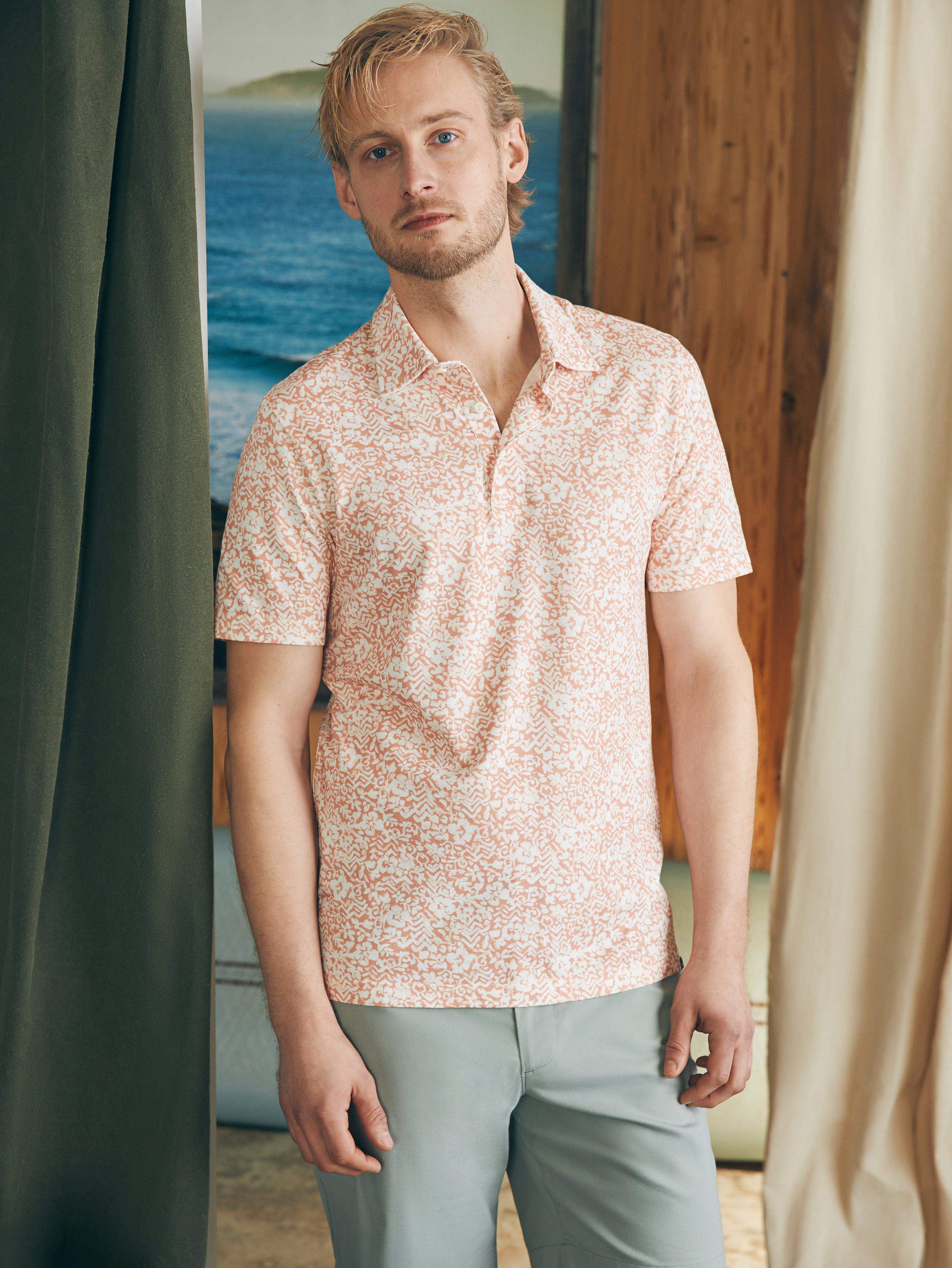 Short-Sleeve Movementâ„?Pique Polo - Hilo Rose Floral Print