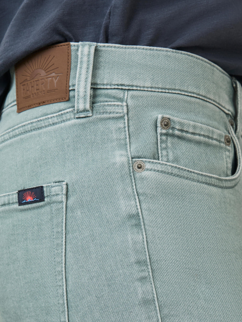 Stretch Terry 5-Pocket Pant - Ocean Glass