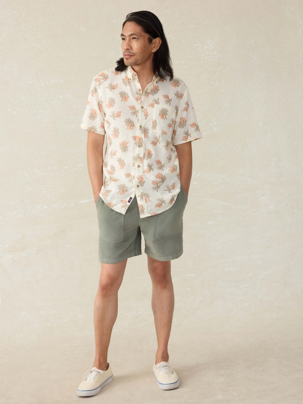 Corduroy Drawstring Utility Short - Coastal Sage