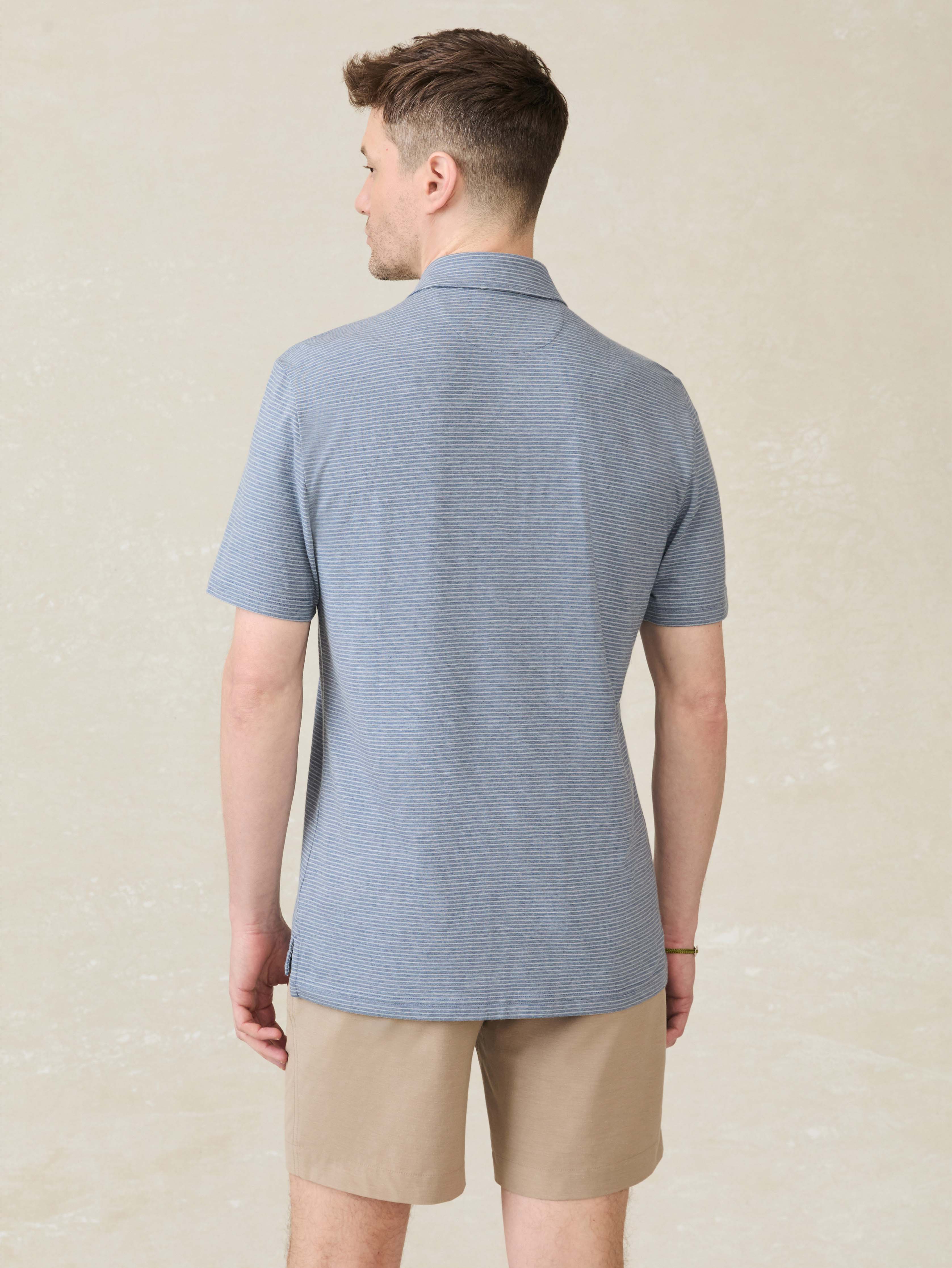 Short-Sleeve Movementâ„?Polo - Azure Beach Stripe