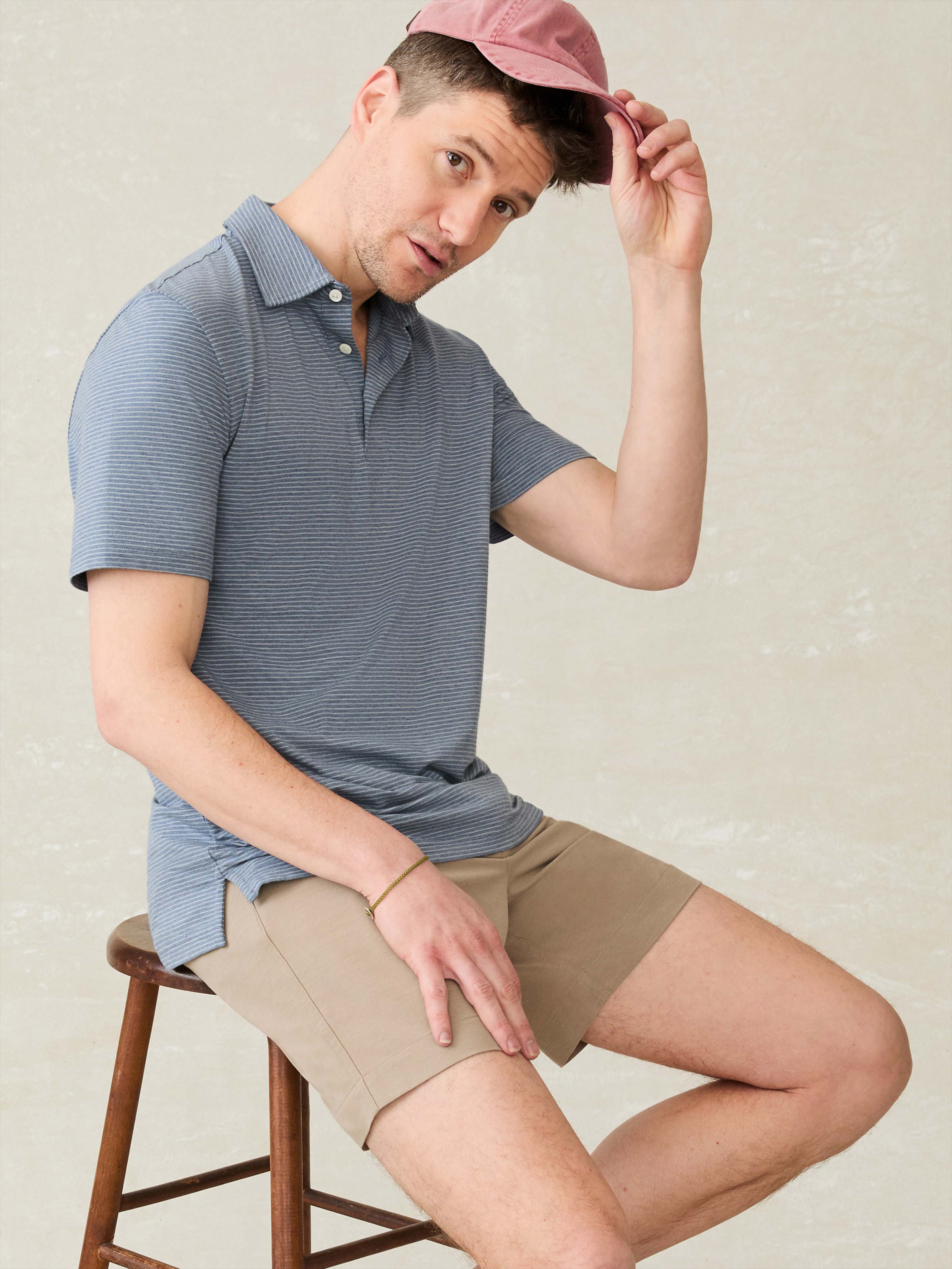 Short-Sleeve Movementâ„?Polo - Azure Beach Stripe