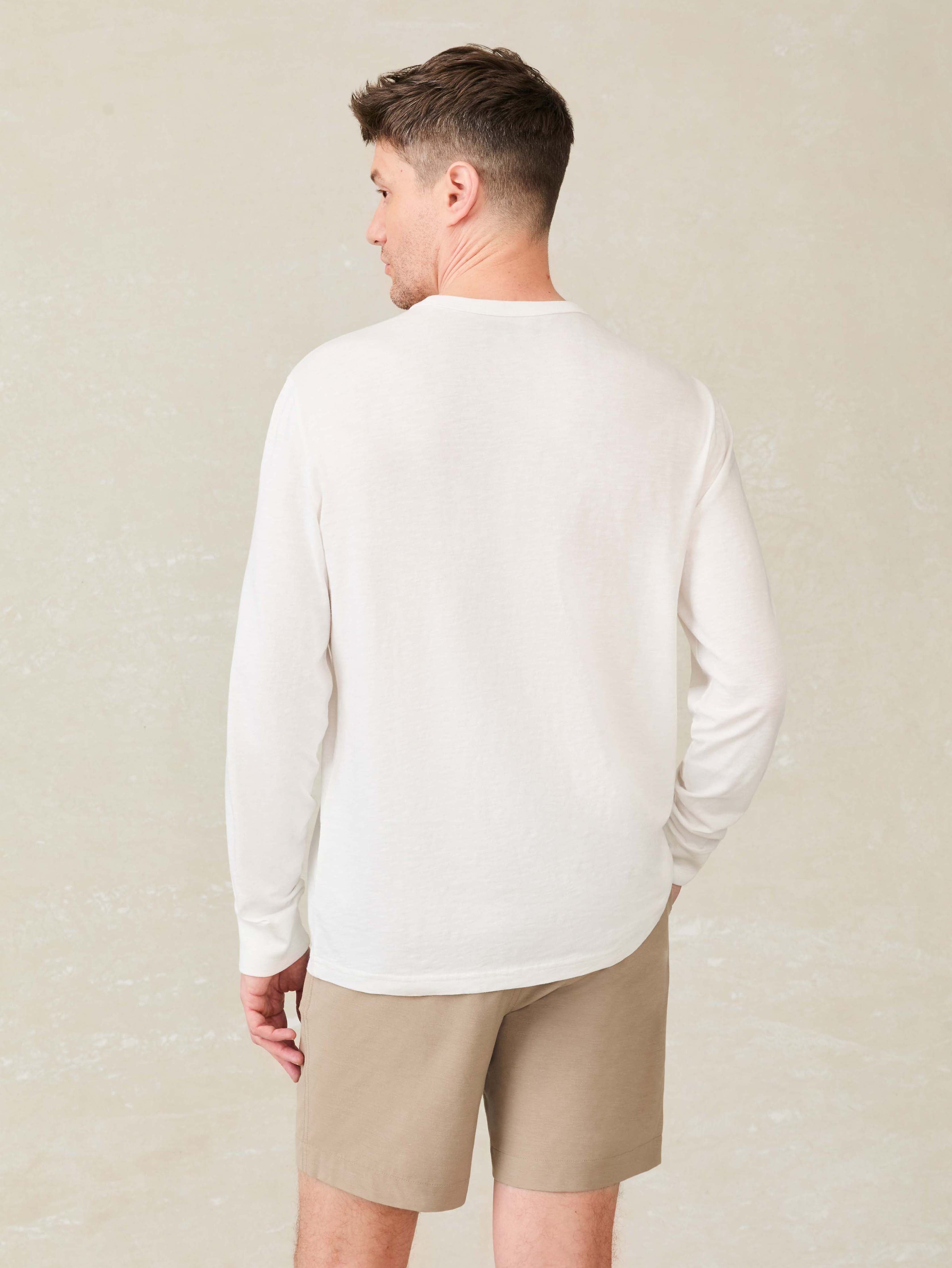 Long-Sleeve Sunwashed Tee - White