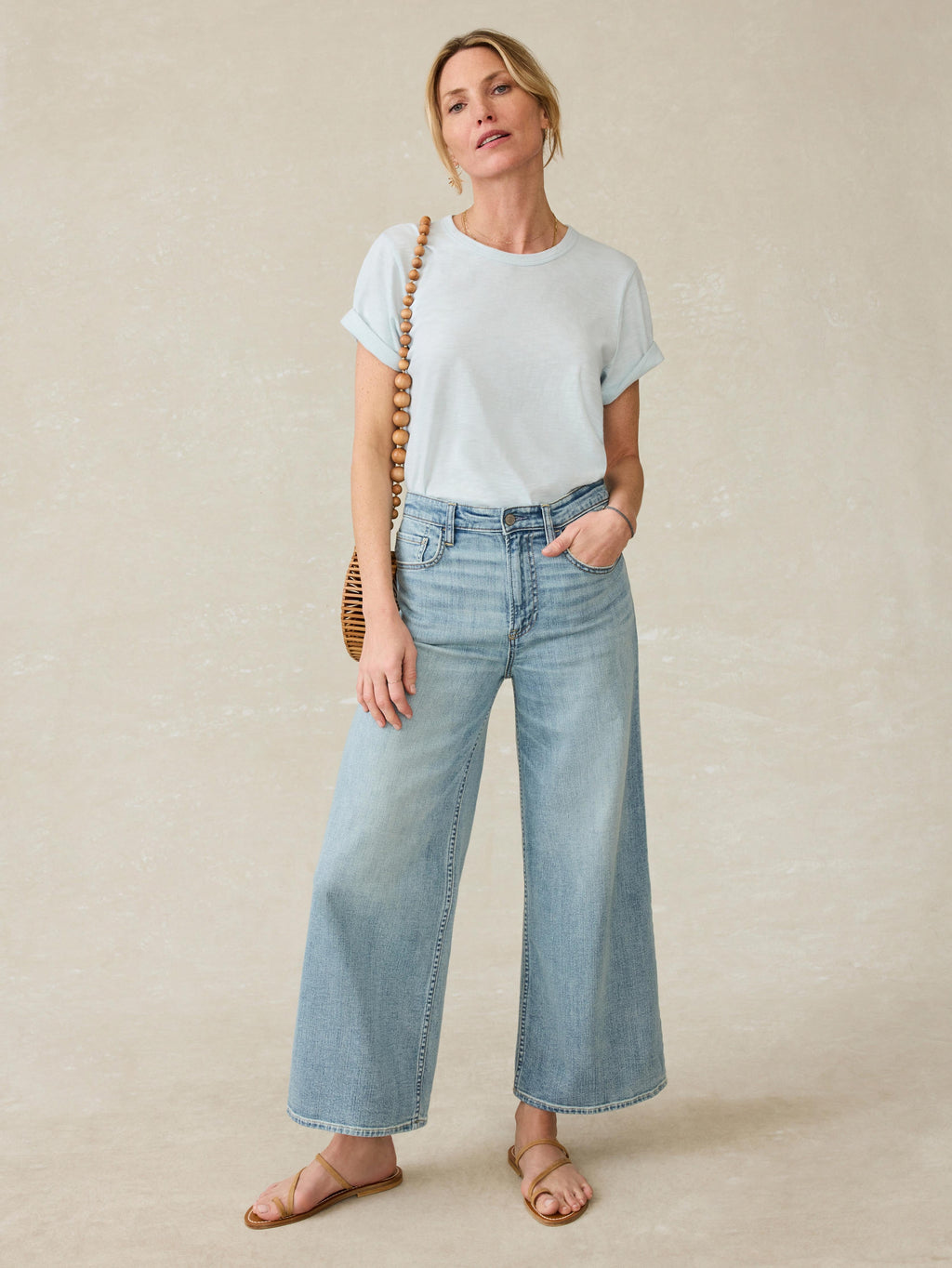 Saturday Denim Wide Leg Ankle - West Cove Wash