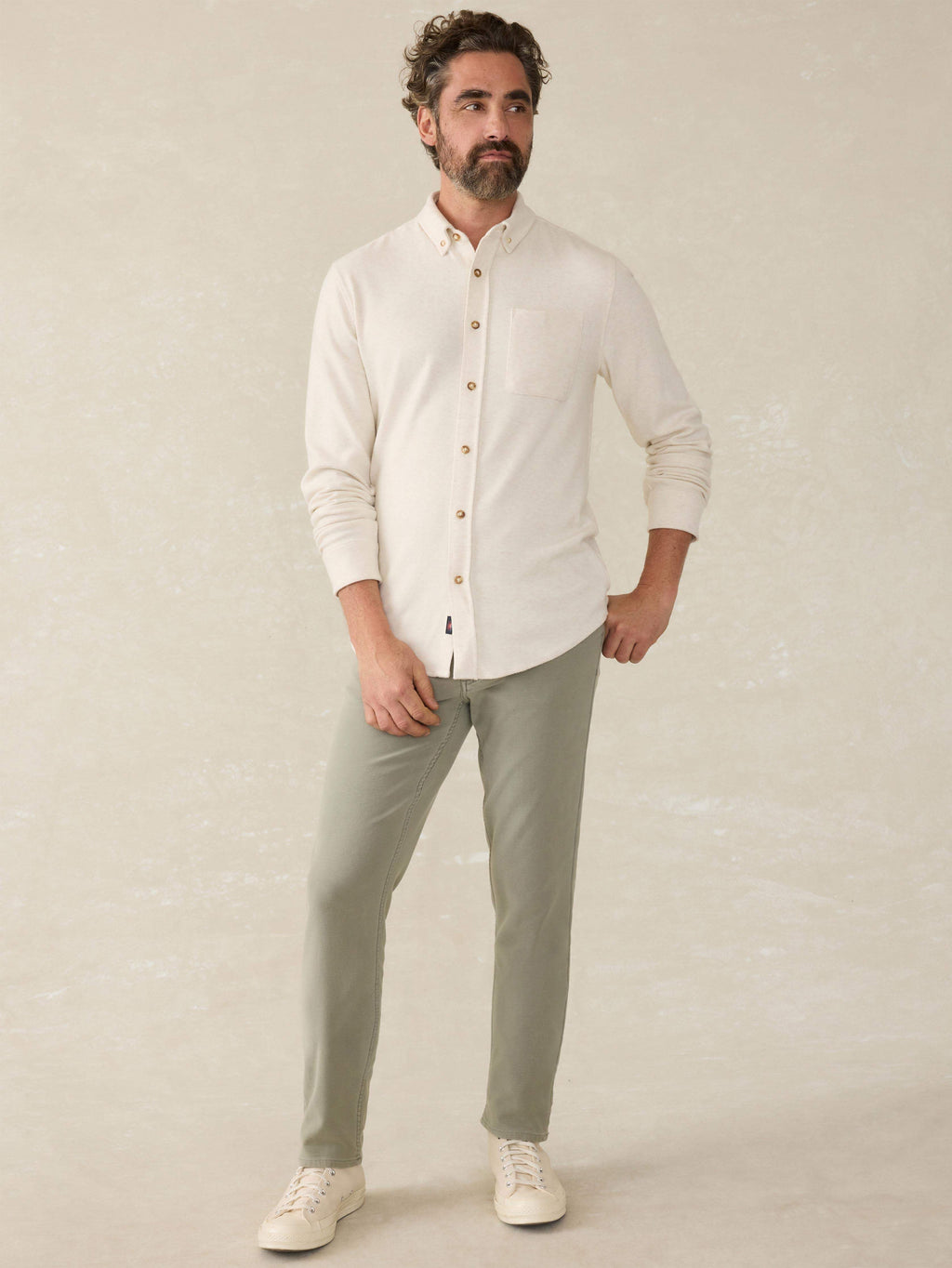 Stretch Terry 5-Pocket Athletic Fit Pant - Faded Olive