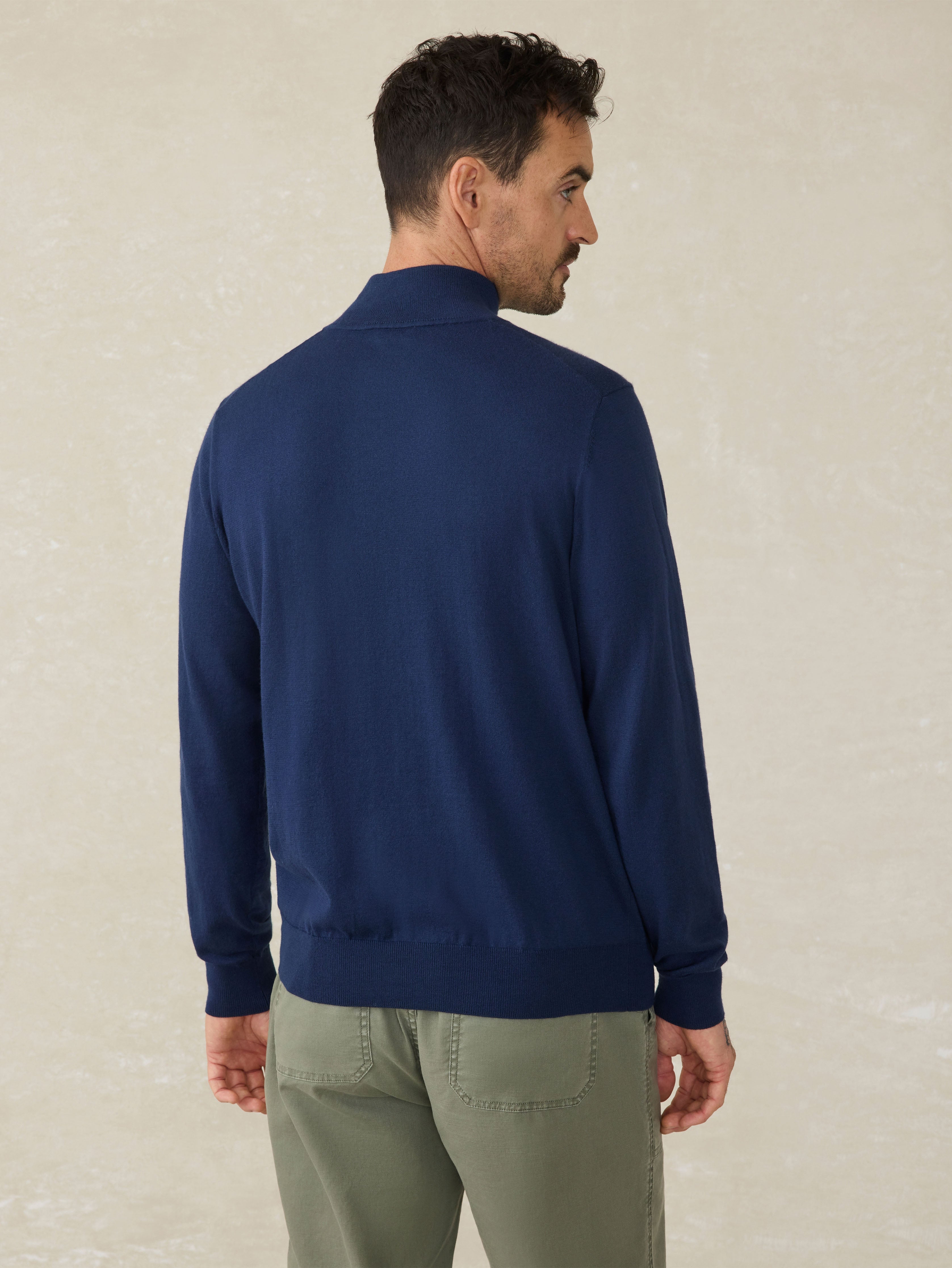 Movementâ„?Quarter Zip Sweater - Marine Navy Heather