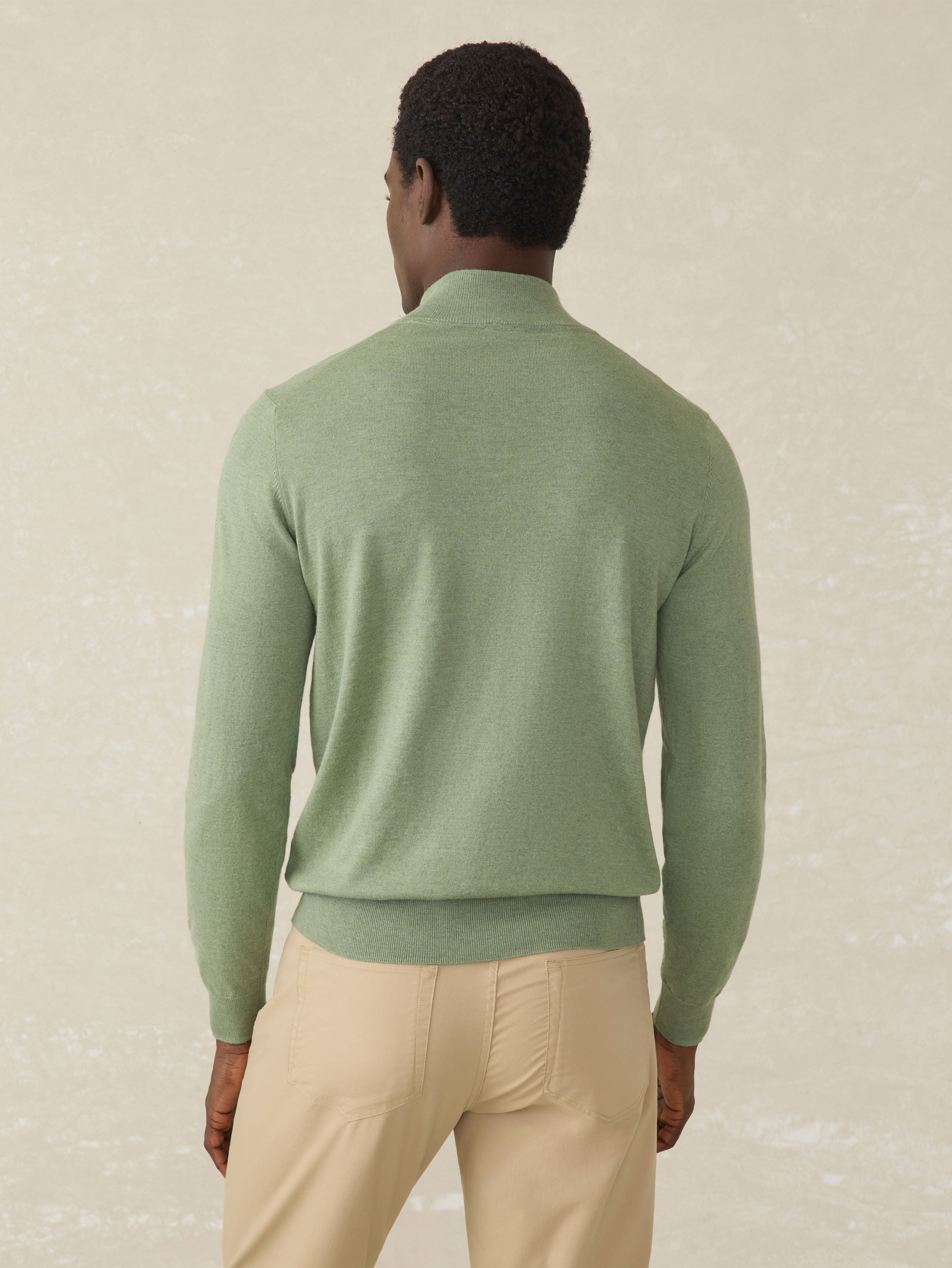 Movementâ„?Quarter Zip Sweater - Faded Leaf Melange