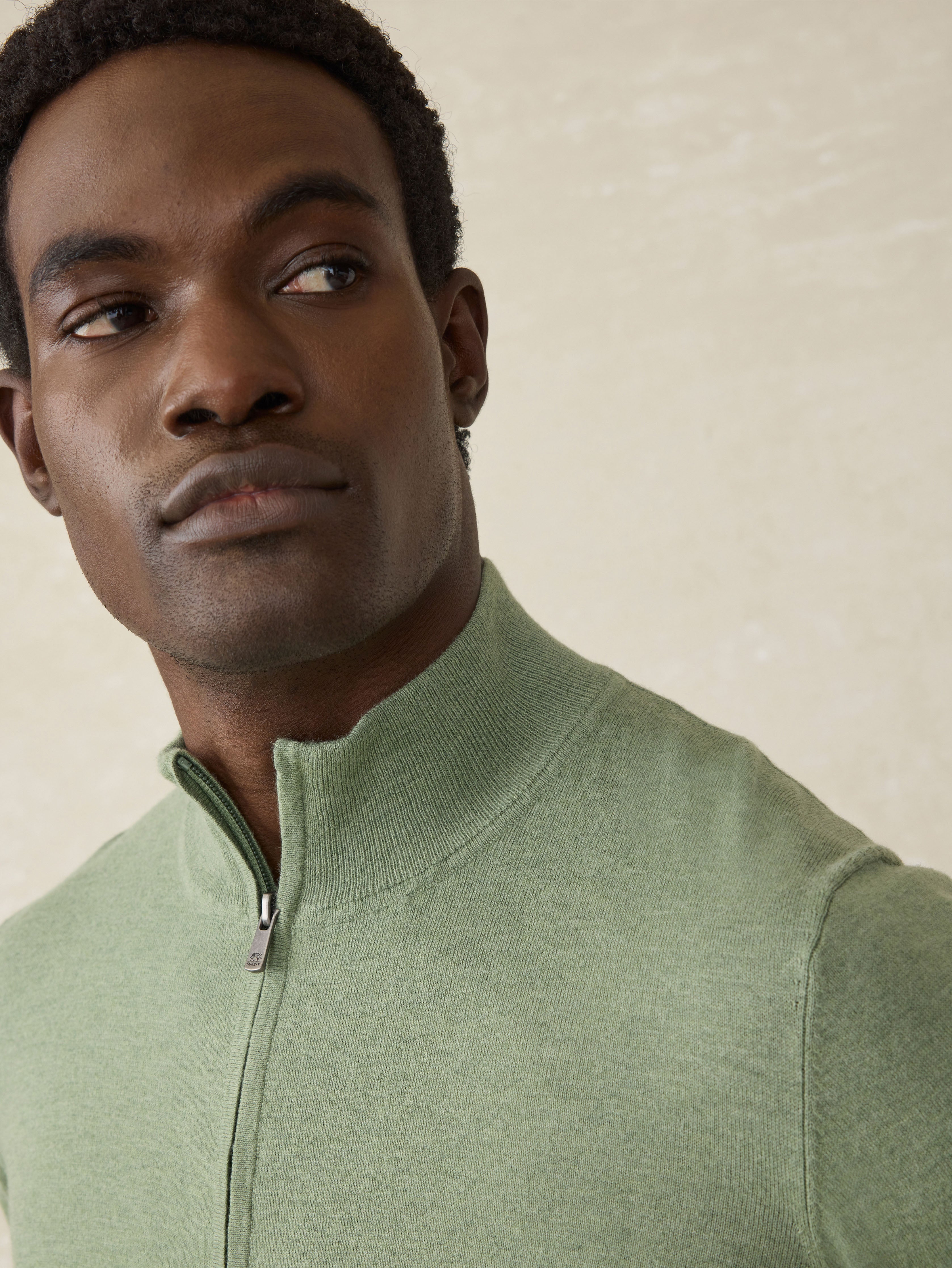 Movementâ„?Quarter Zip Sweater - Faded Leaf Melange
