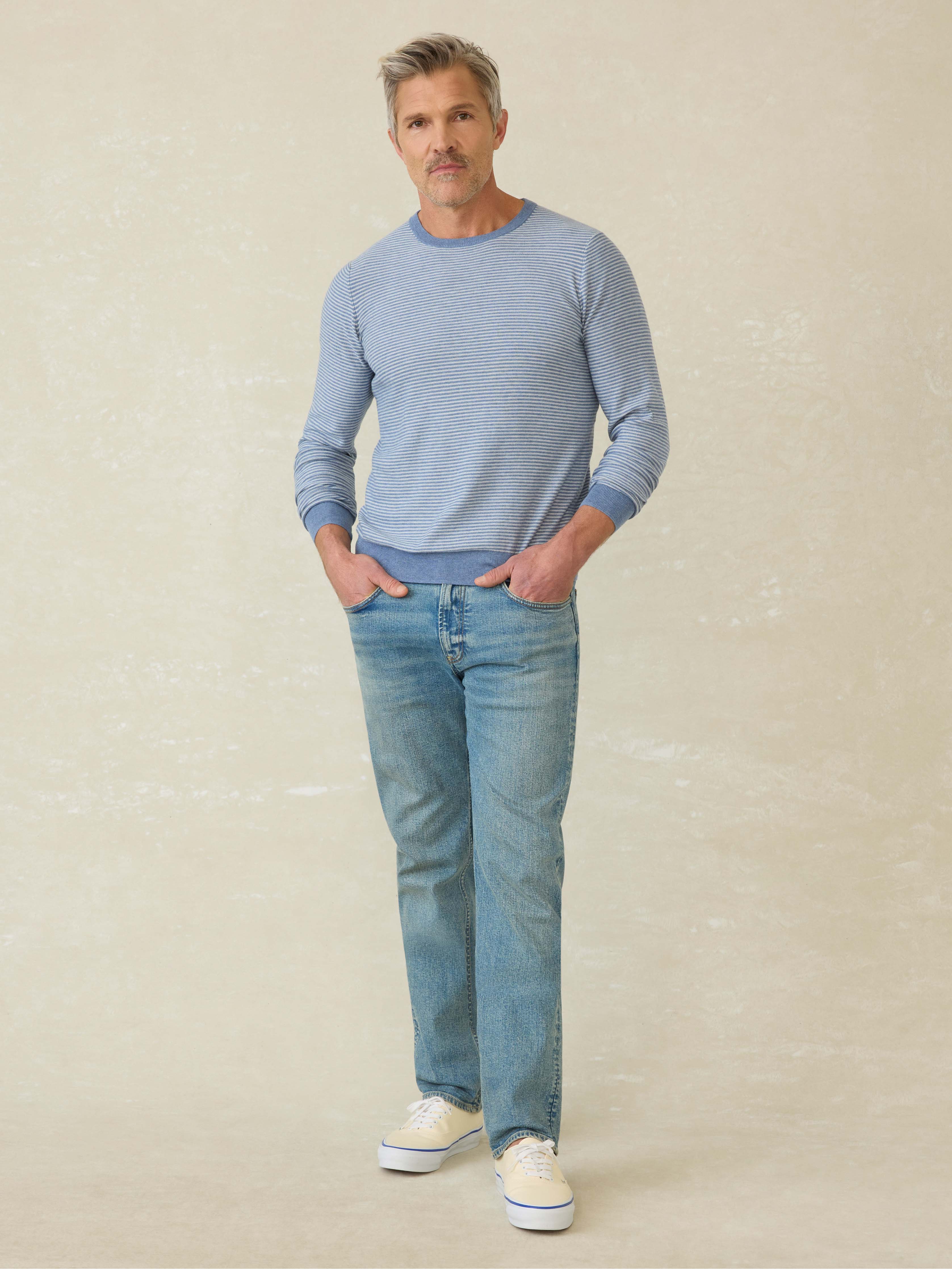 Movementâ„?Crewneck Sweater - Coastal Shore Stripe